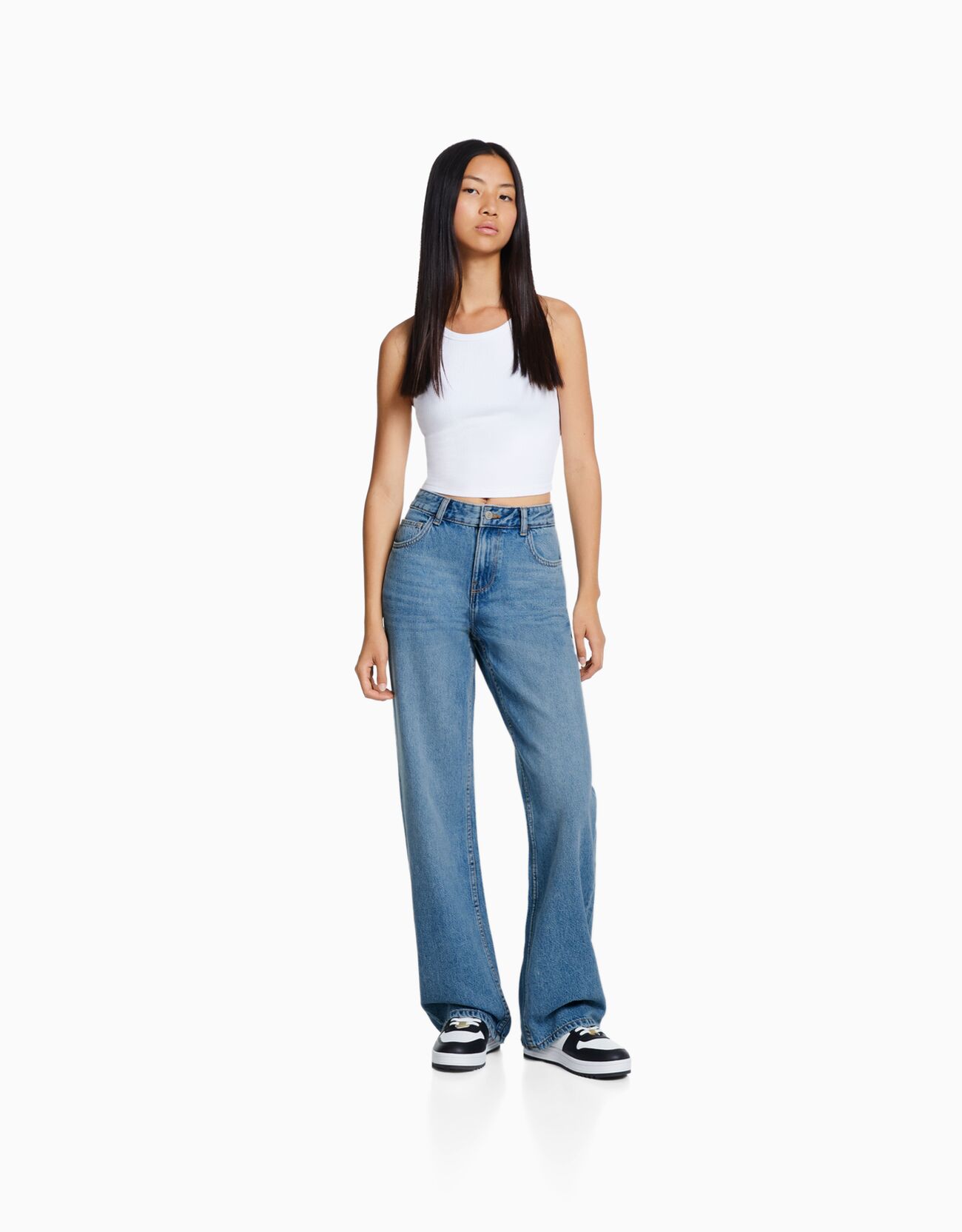 Wide-leg cropped jeans - Trousers - BSK Teen
