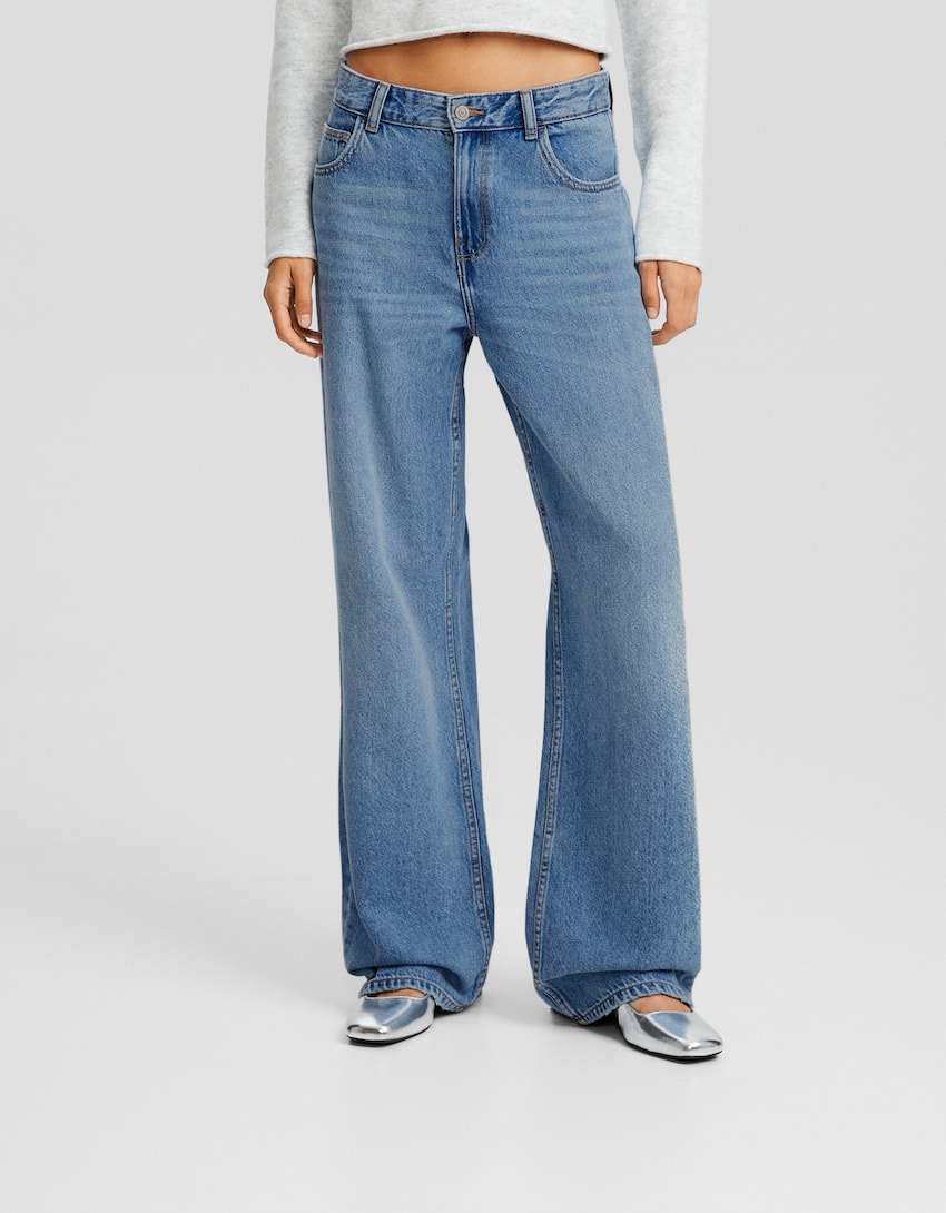 Wide-leg ’90s jeans-Light blue-1