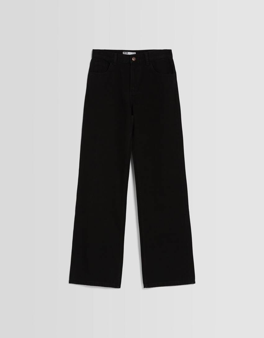 Wide-leg ’90s jeans-Black-4