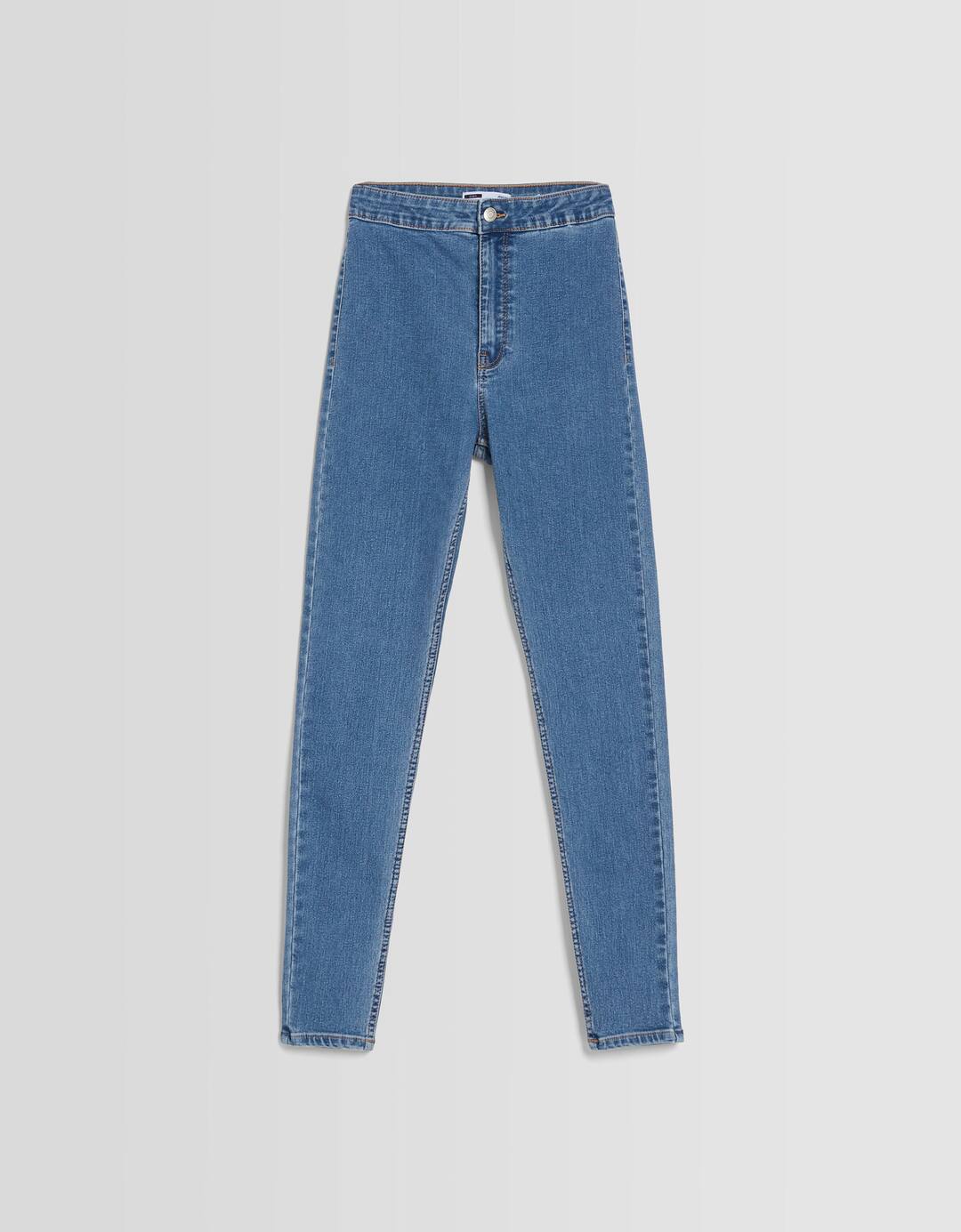 Super high-waist denim leggings