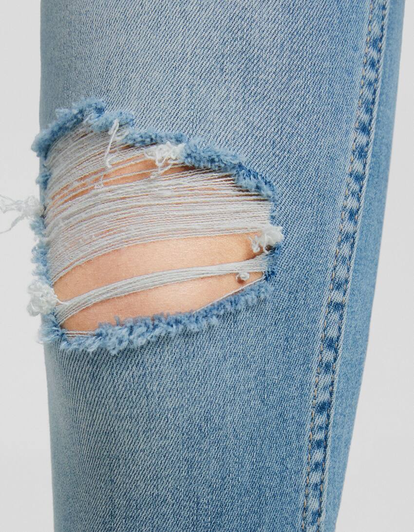 Low waist skinny vintage jeans-Light blue-5