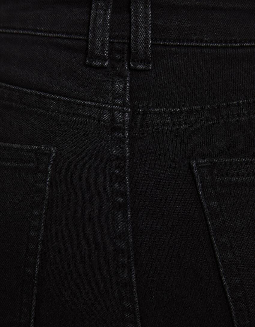 Low waist skinny vintage jeans-Black-5