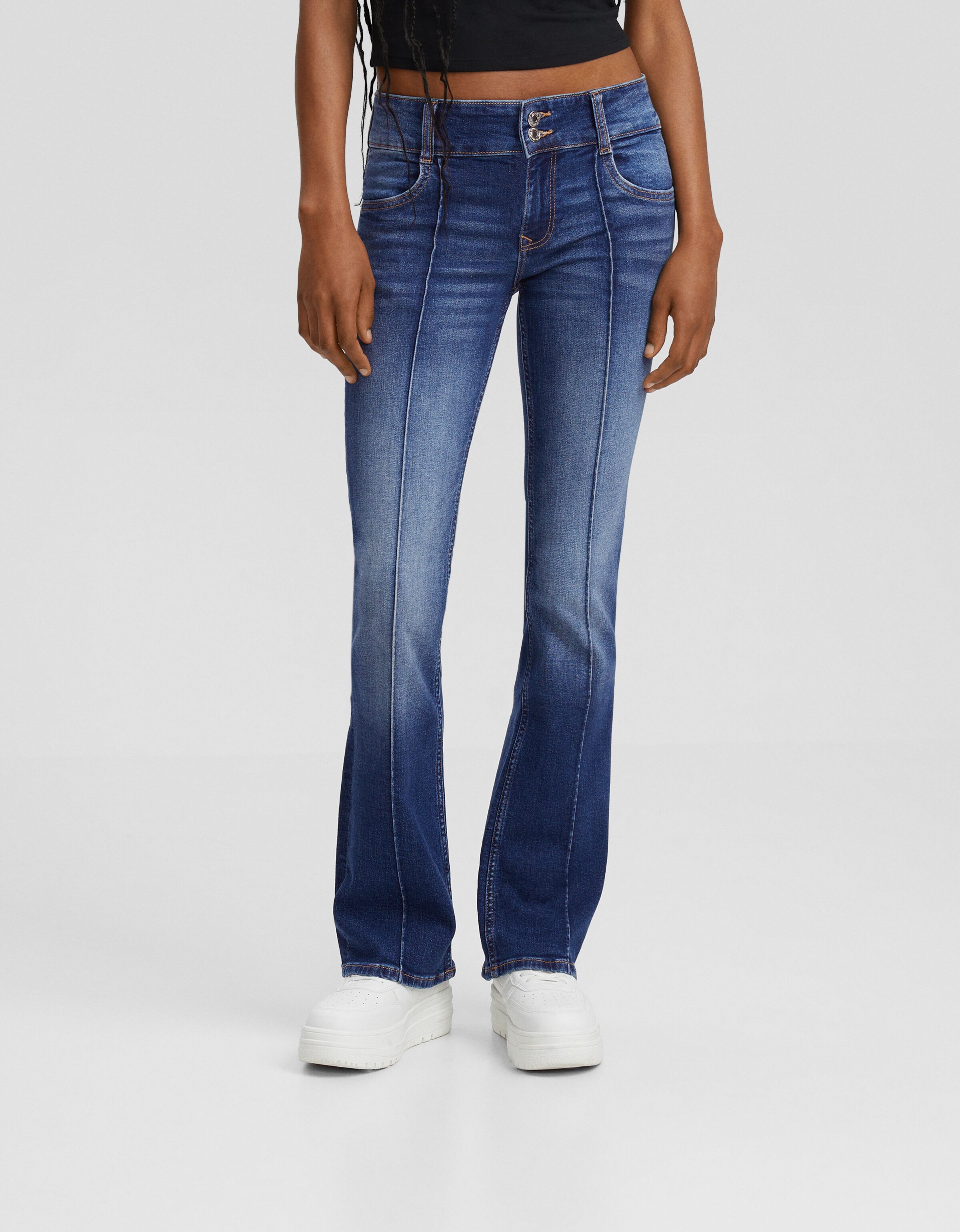 Low waist boot cut jeans Women Bershka