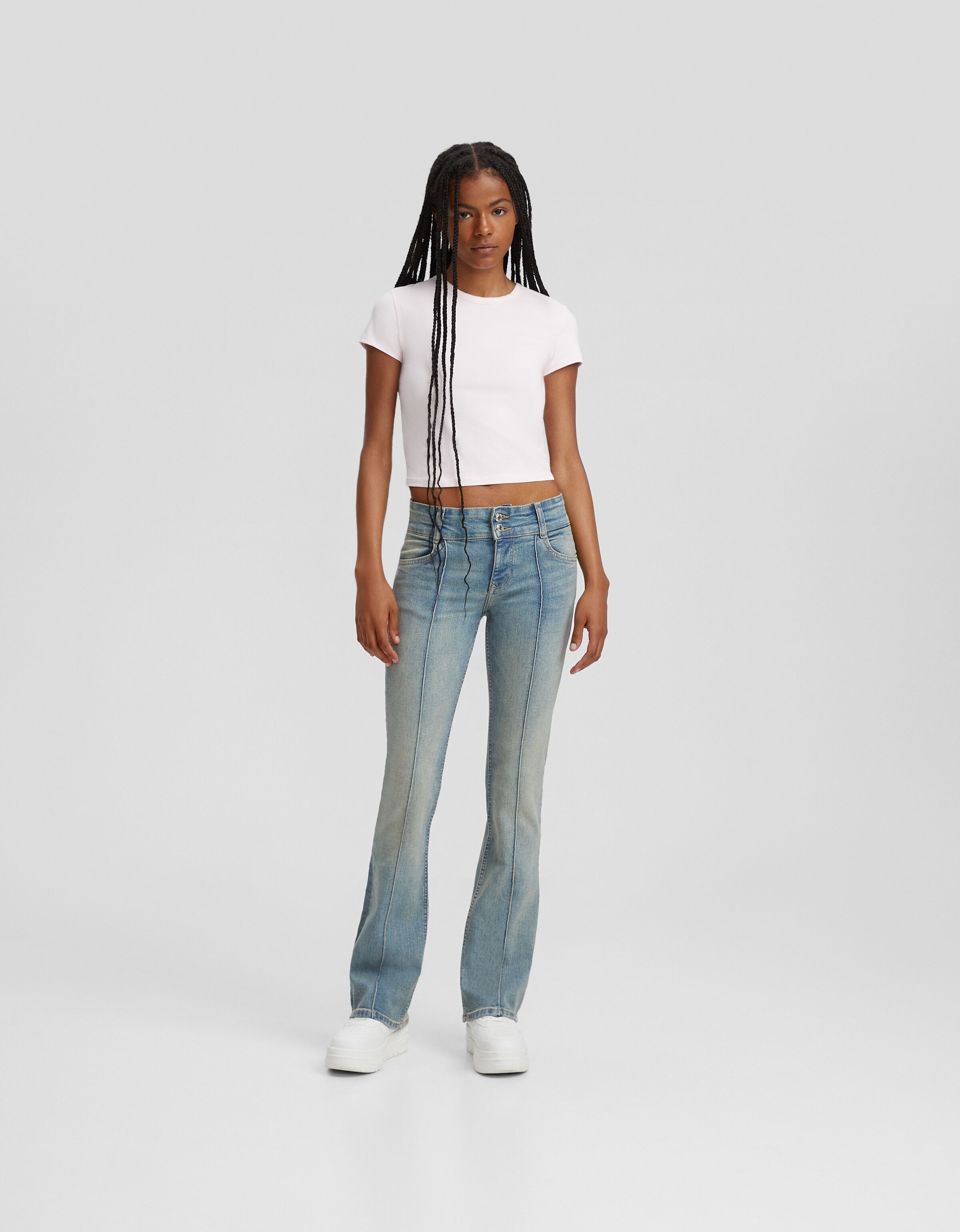 Low waist boot-cut jeans - New - BSK Teen | Bershka