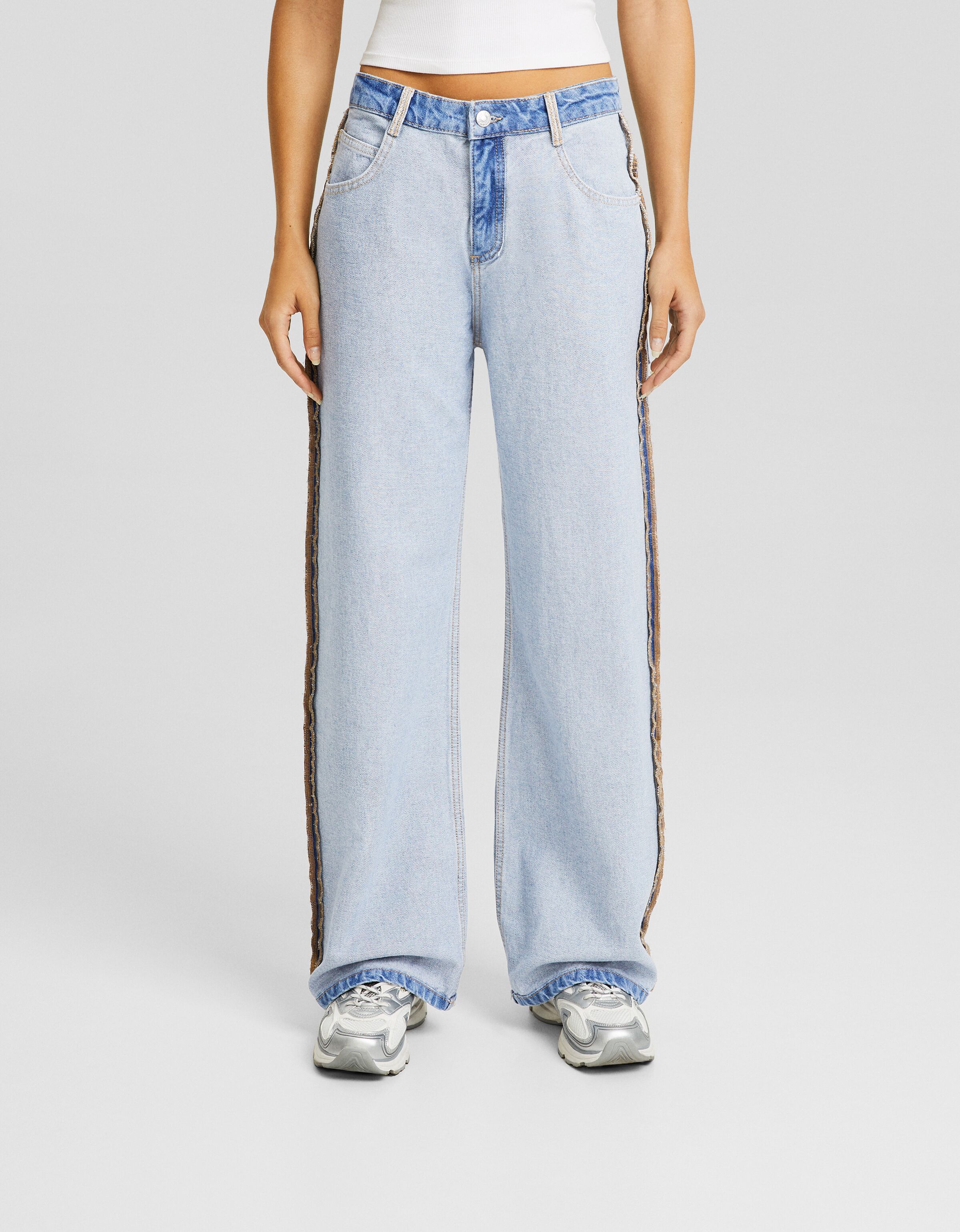 Reverse baggy jeans - Women | Bershka