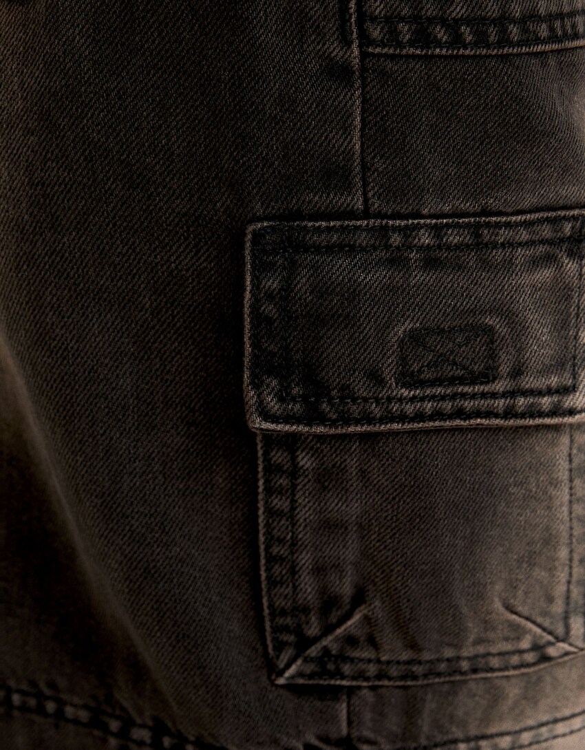 Jeans cargo rotos-Gris-5