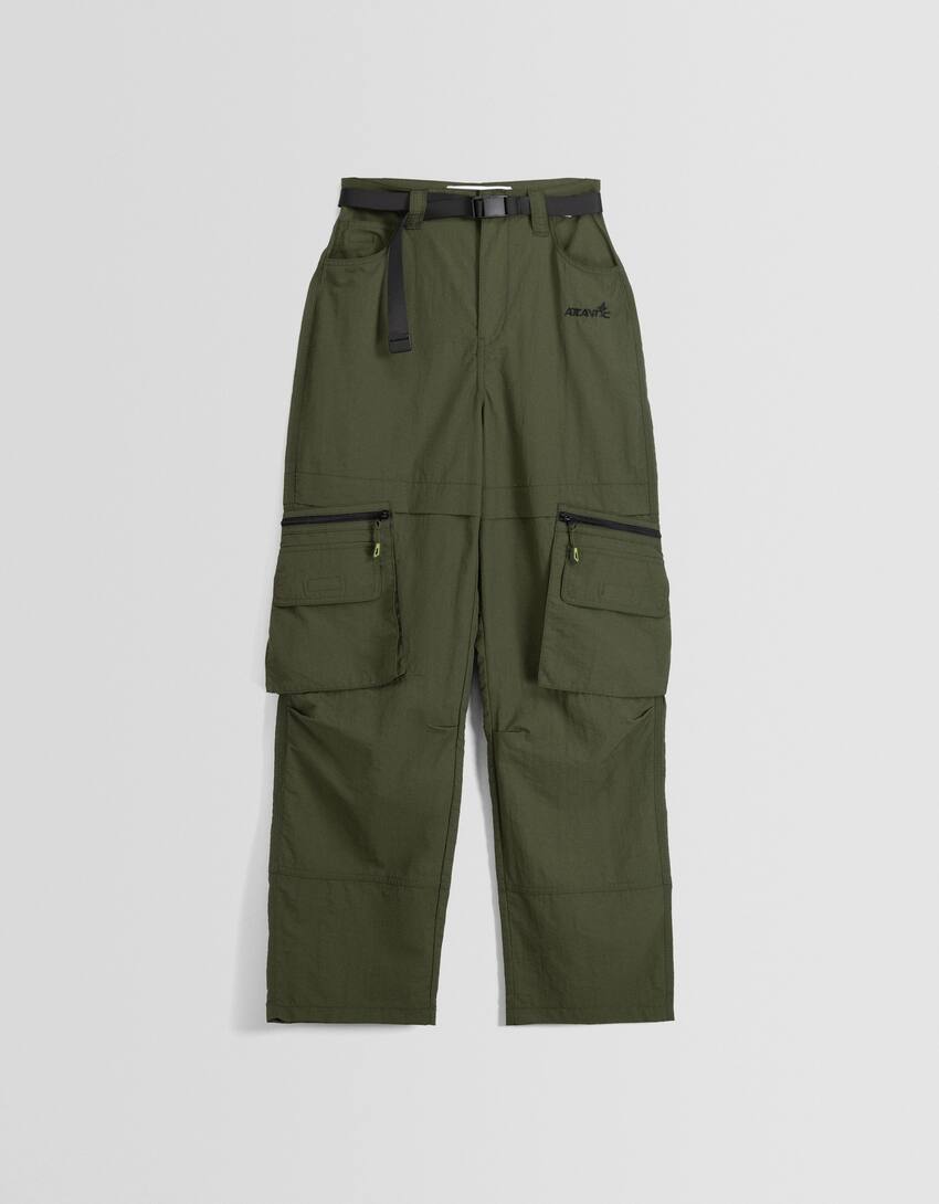 Technical cargo trousers-Khaki-4