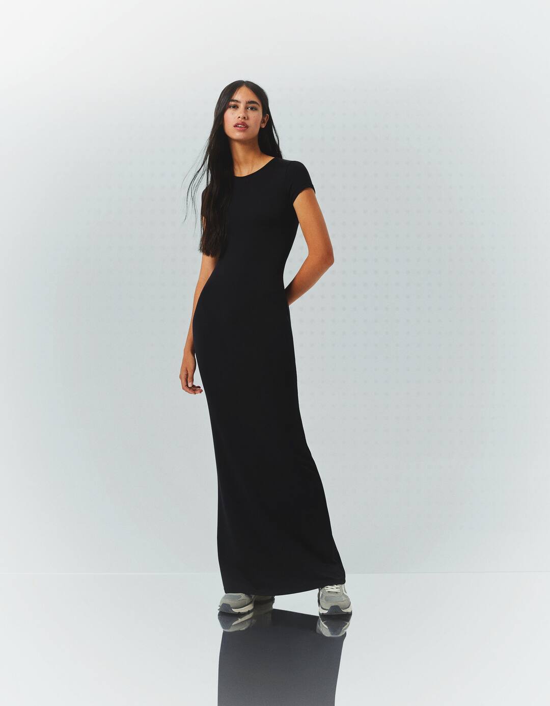 Short sleeve long dress