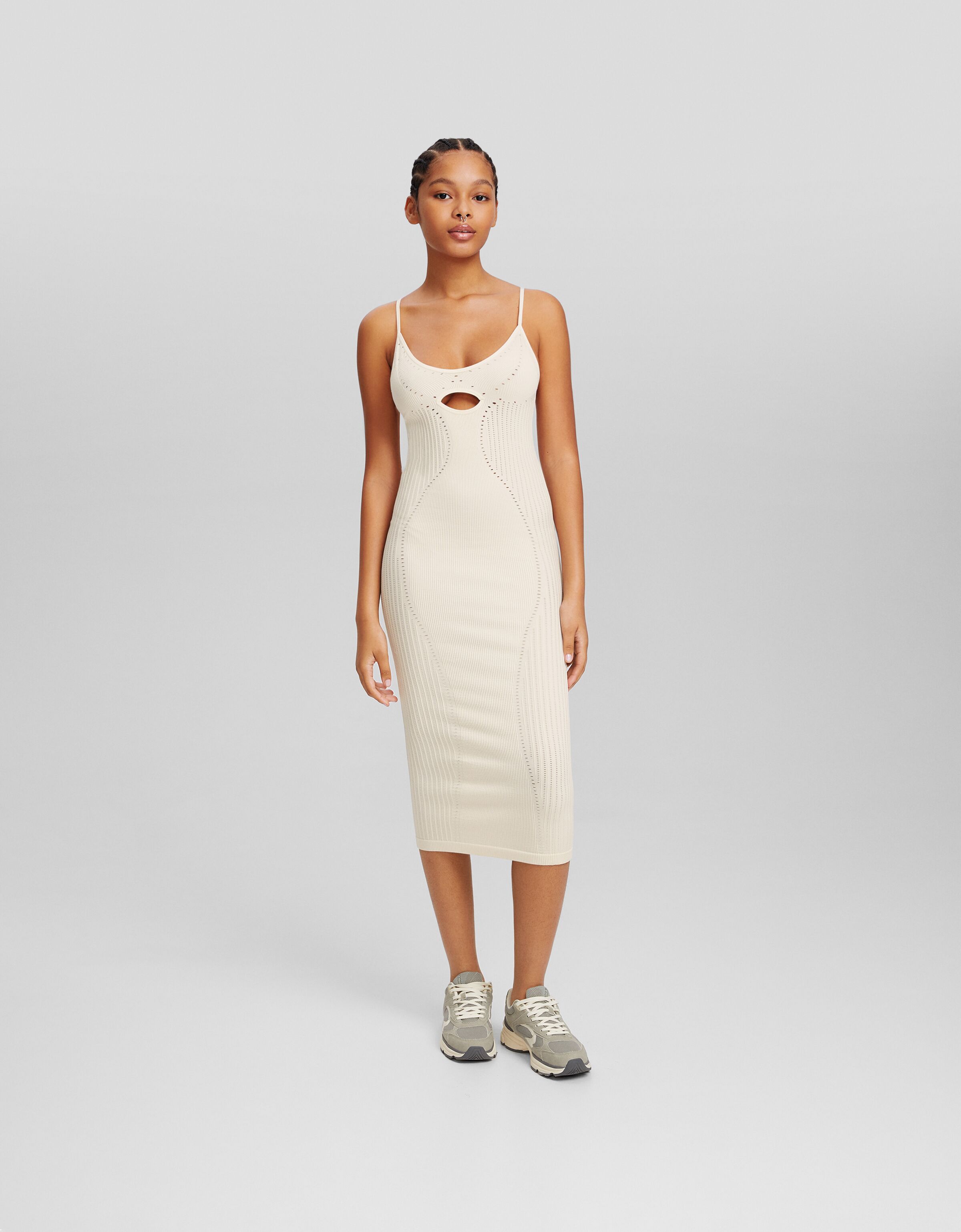 White tank cheap dress midi