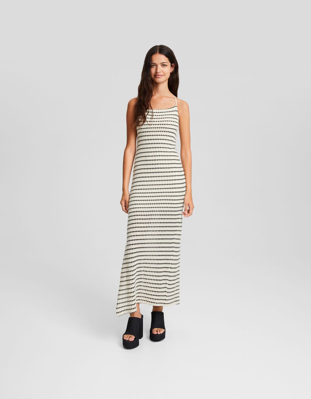 Robe midi dos nu rustique Longues Femme Bershka