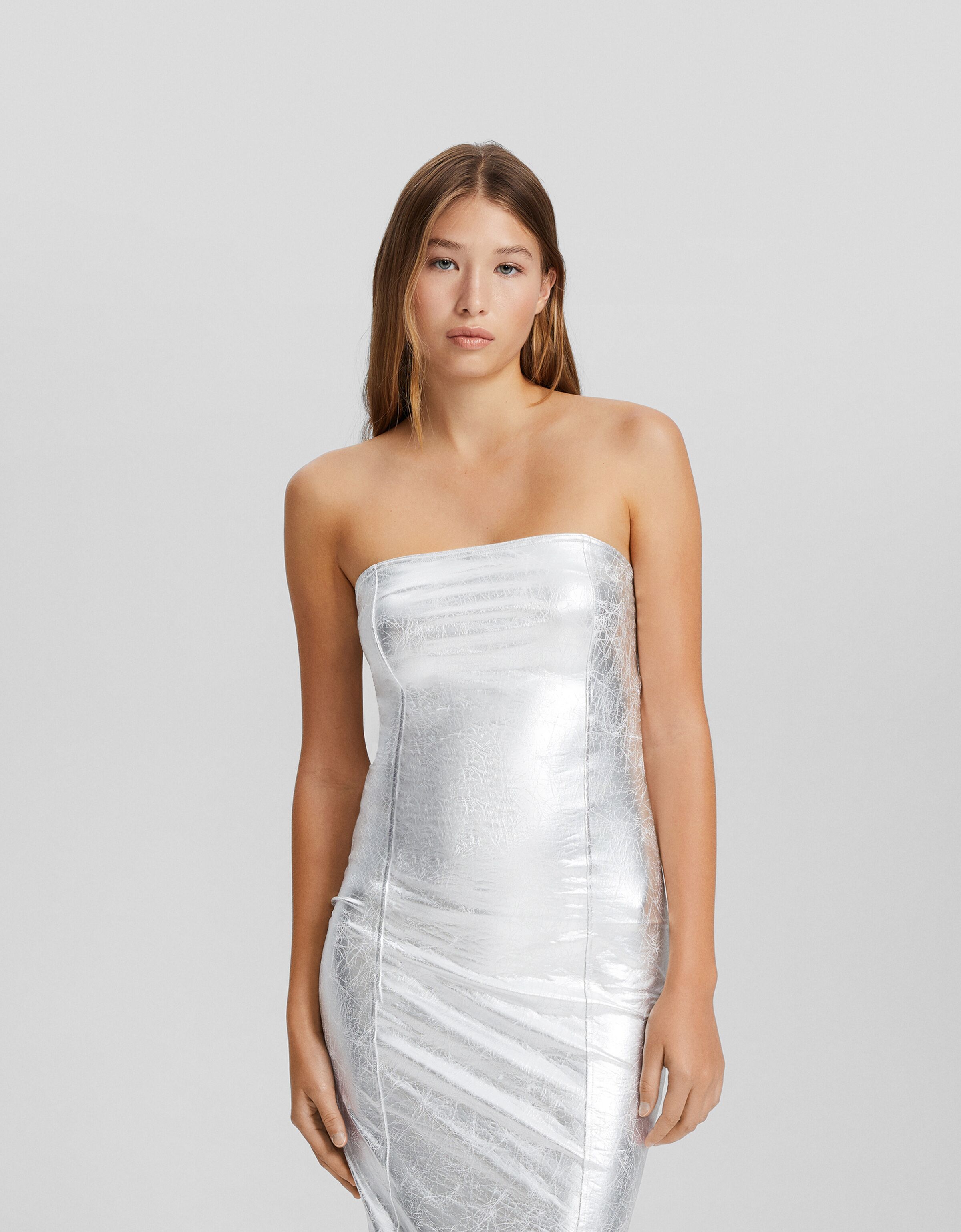 Bershka 2025 metallic dress