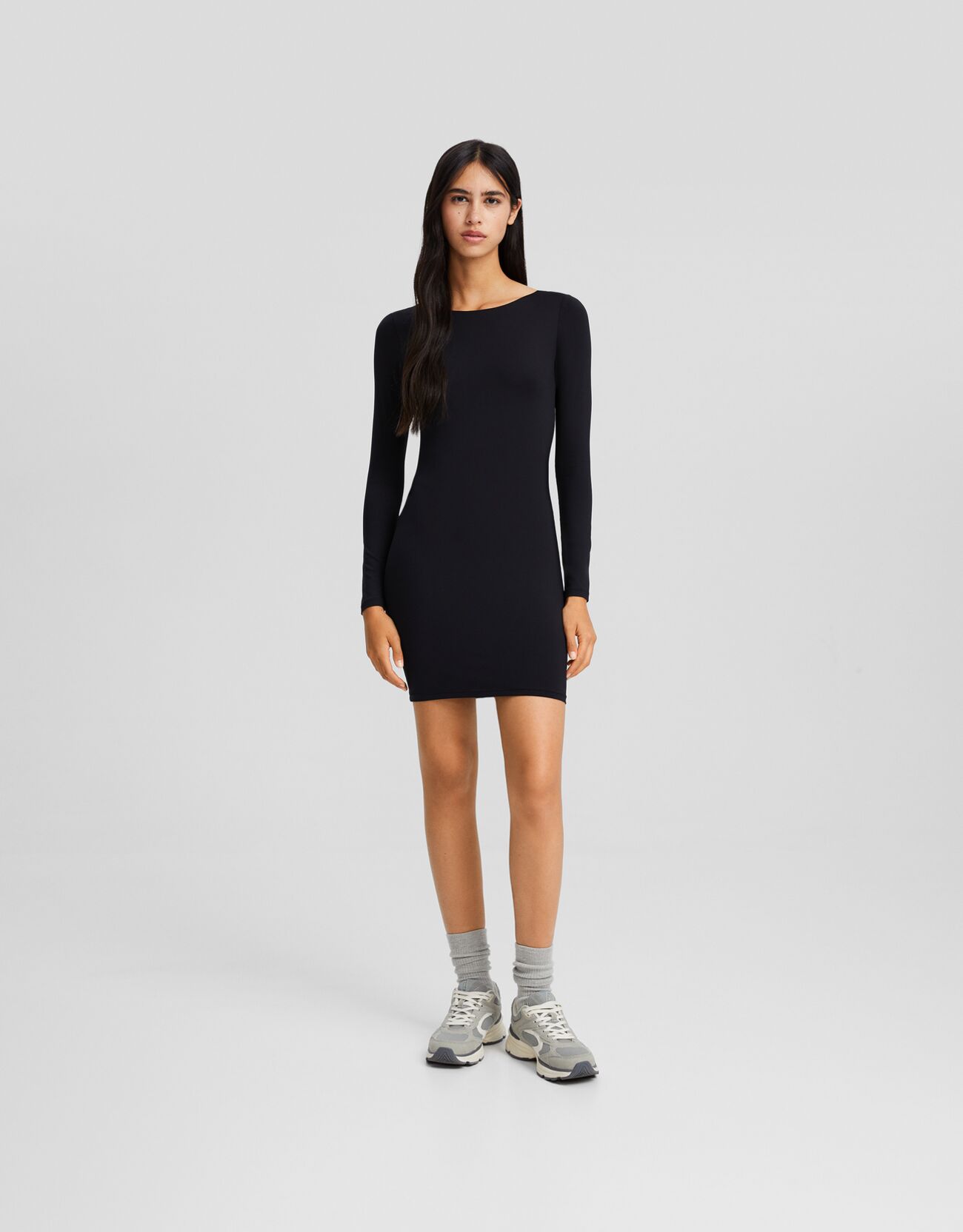 Vestido sale gris bershka
