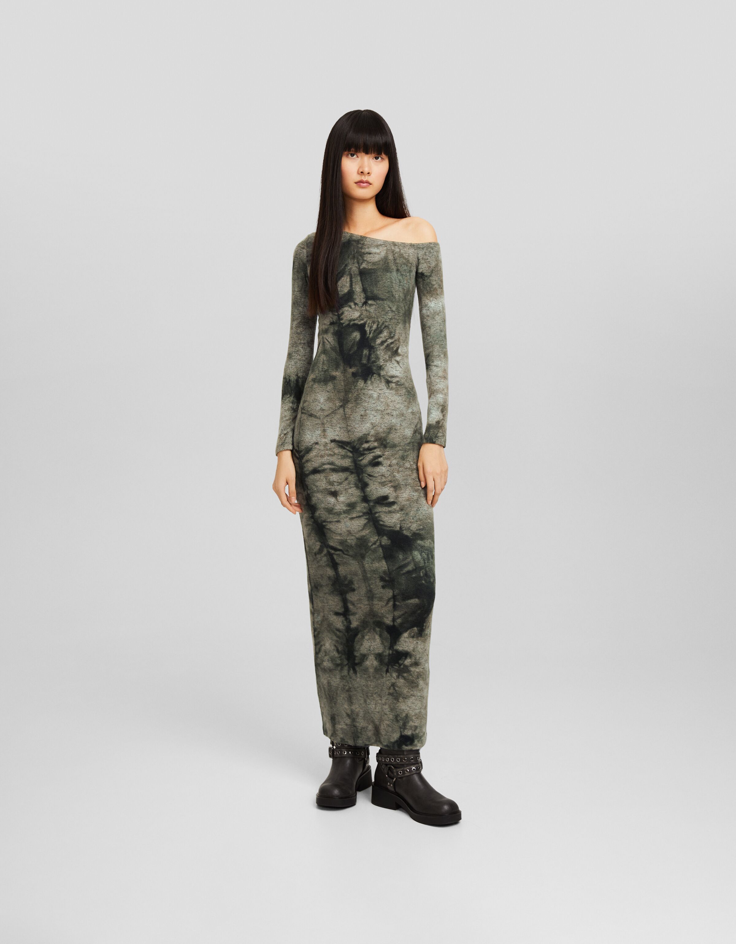 Bershka vestido tie online dye