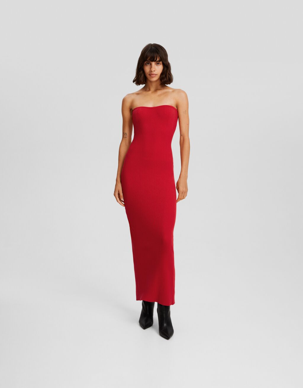 Vestido rojo bershka sales
