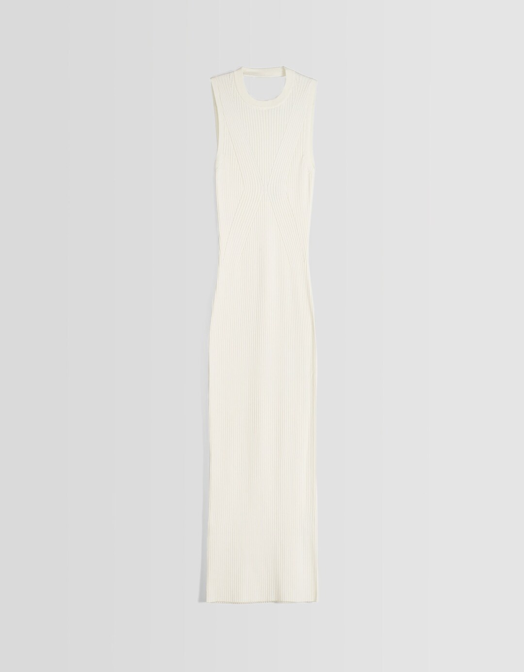 Knit ribbed midi dress with open back