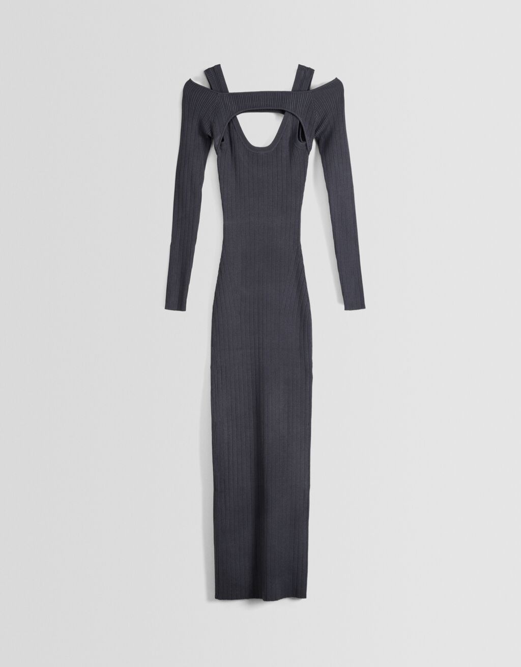 Knit midi dress with arm warmers Women Bershka