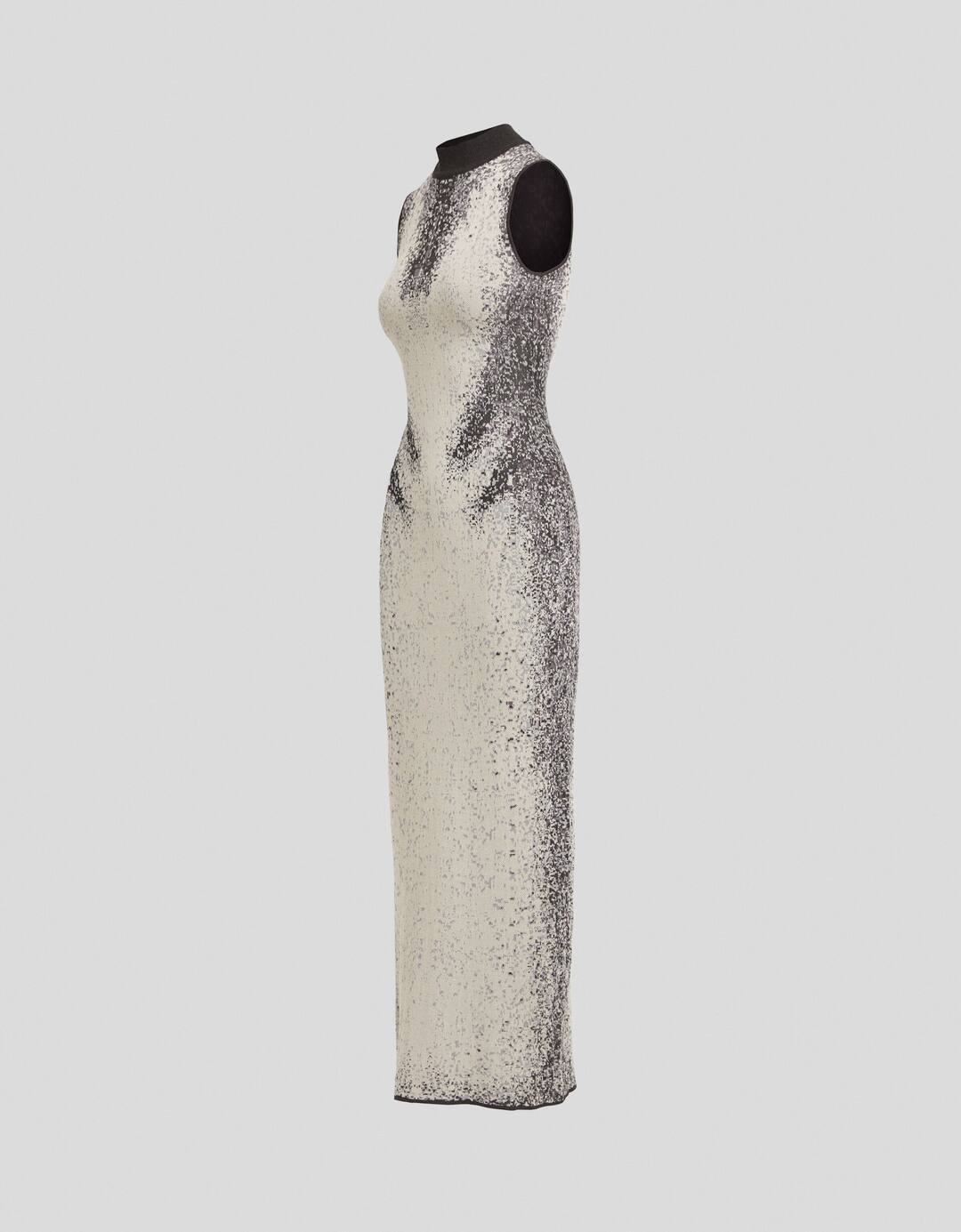 Generation Bershka long sleeveless jacquard knit dress
