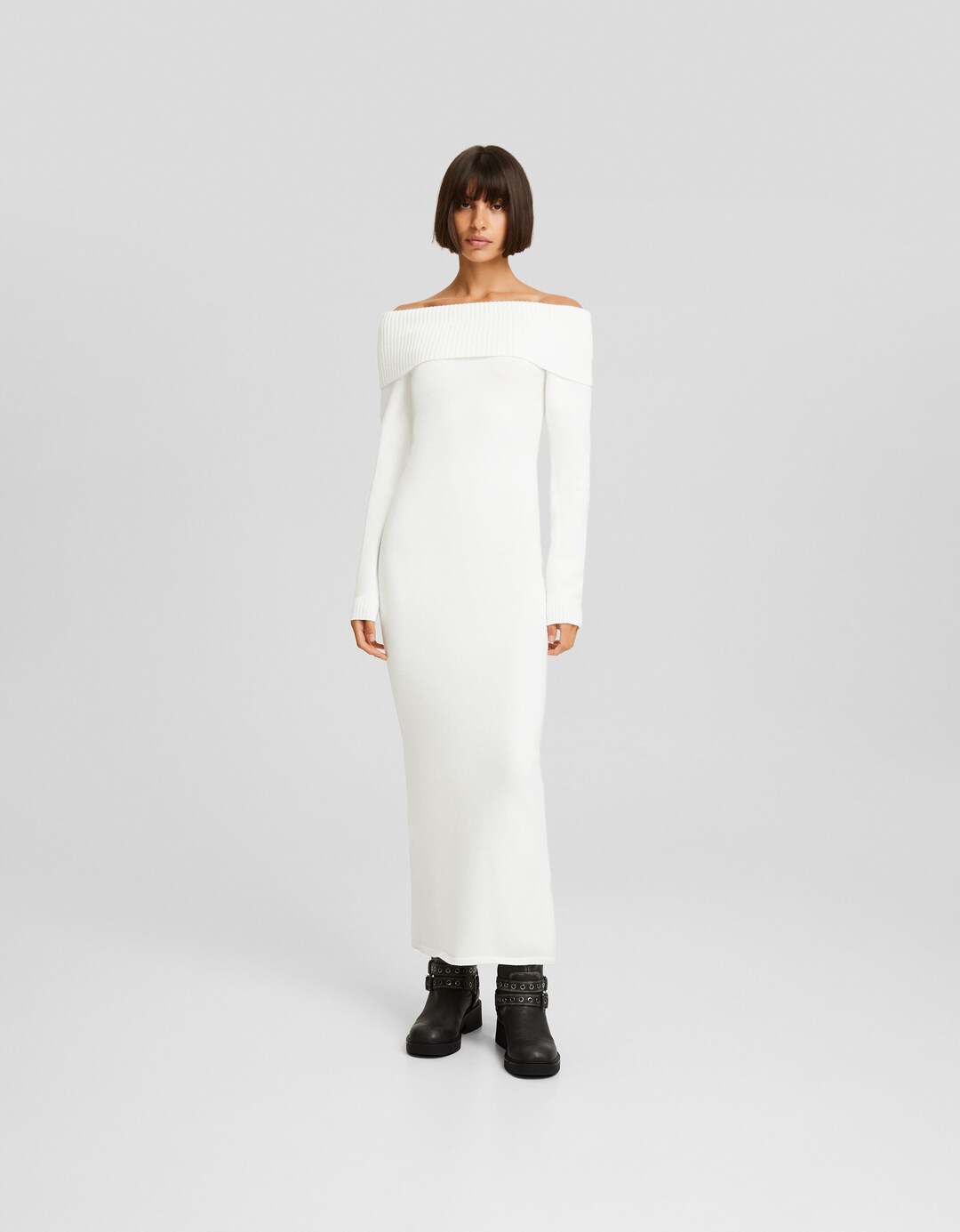 Midikleid mit Carmen-Ausschnitt