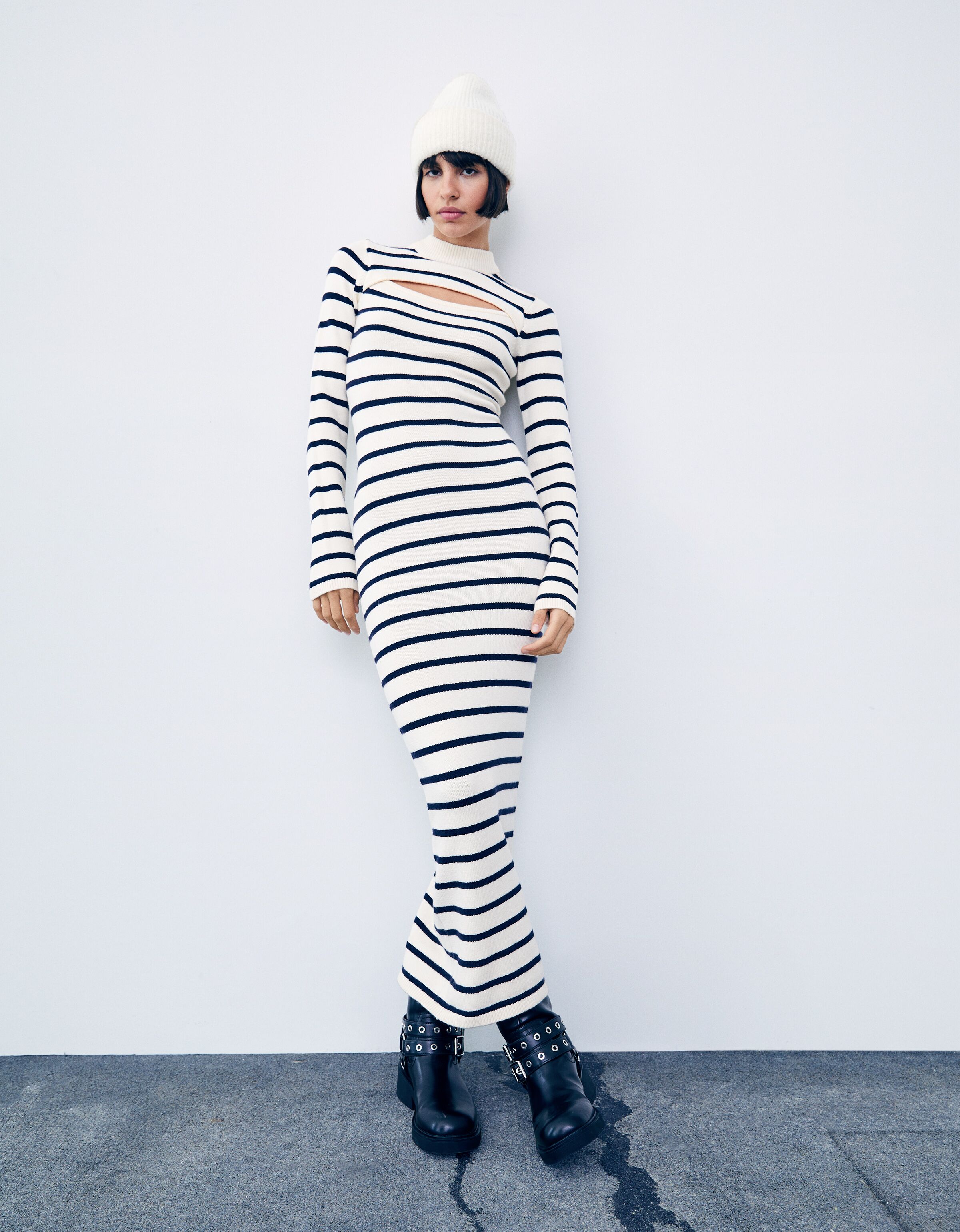 Vestido de sales rayas bershka