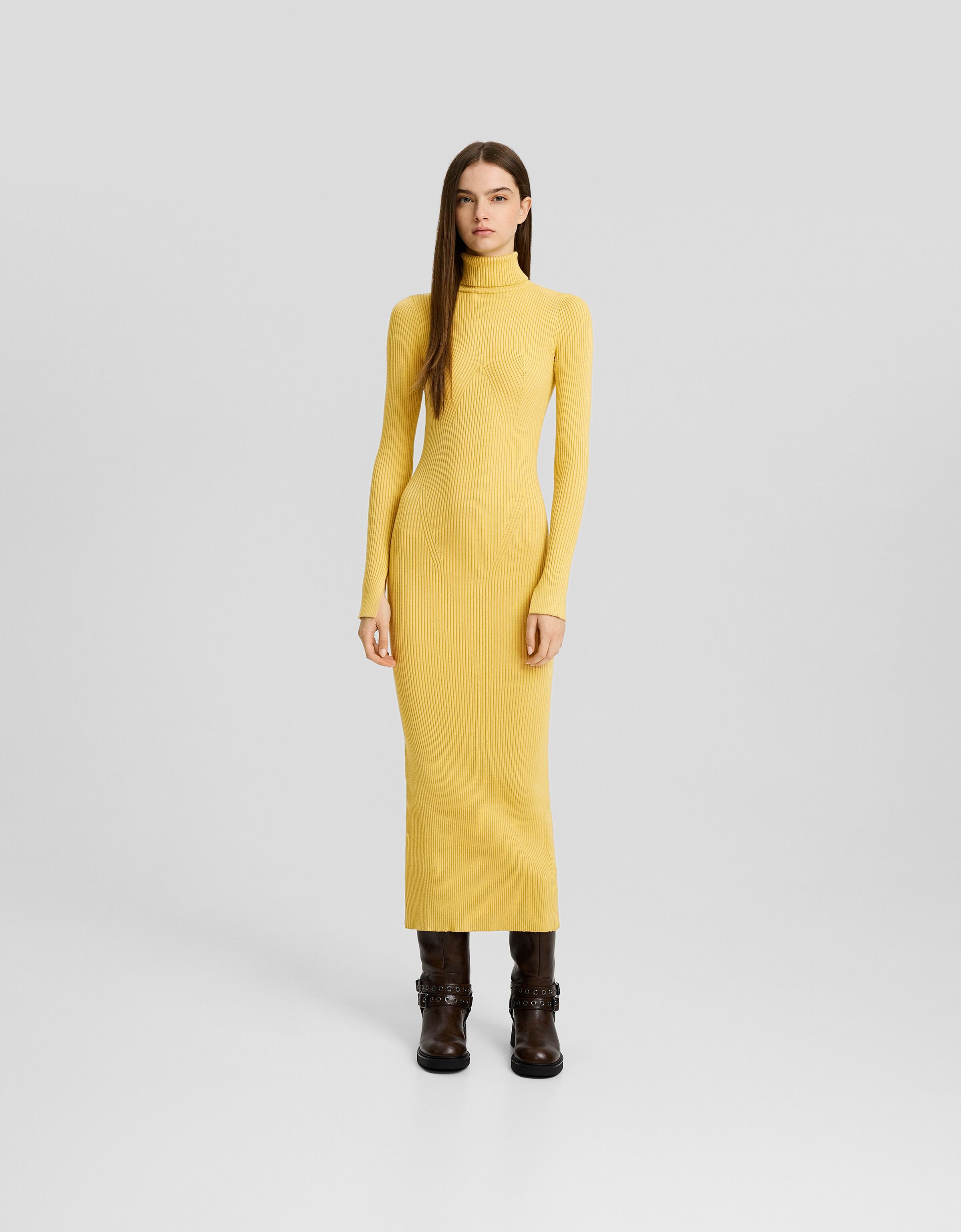 Long sleeve shop ribbed dress