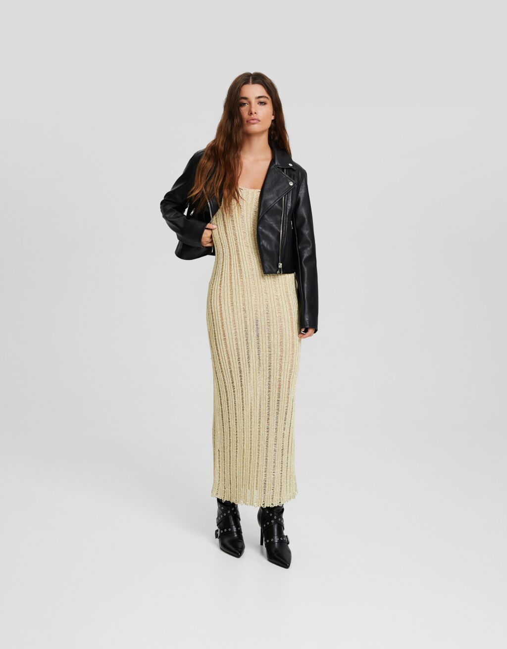 Bershka metallic clearance dress