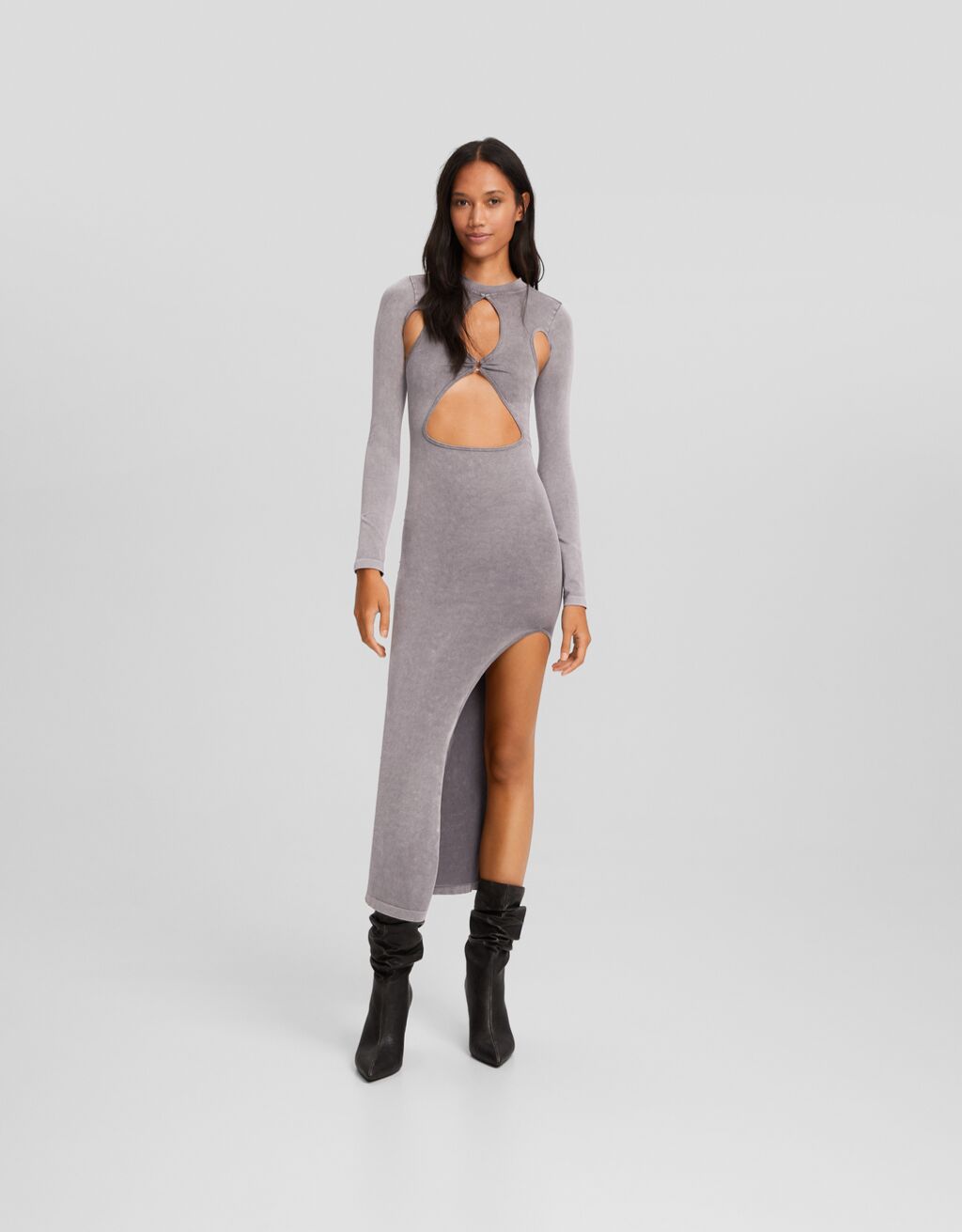 Black long sleeve cut out dress on sale