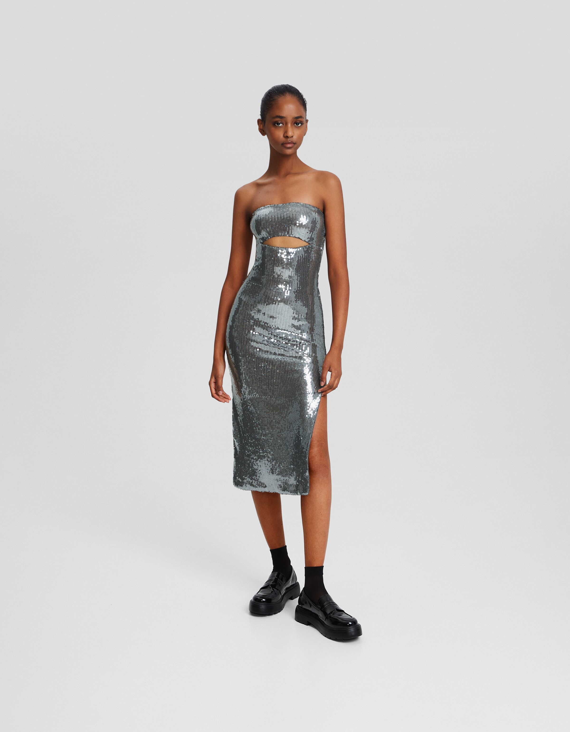 Bershka glitter outlet dress