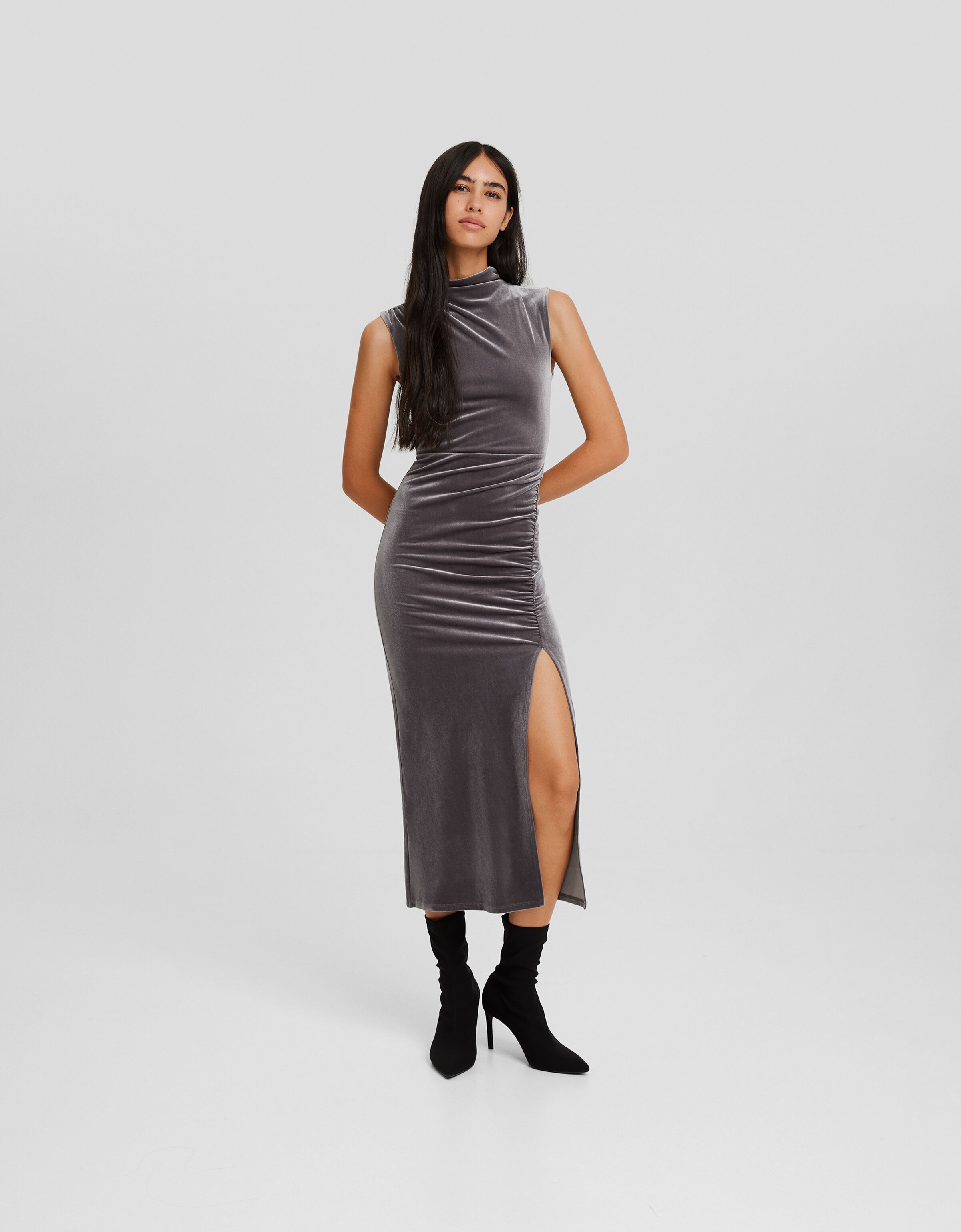 Bershka velvet outlet dress