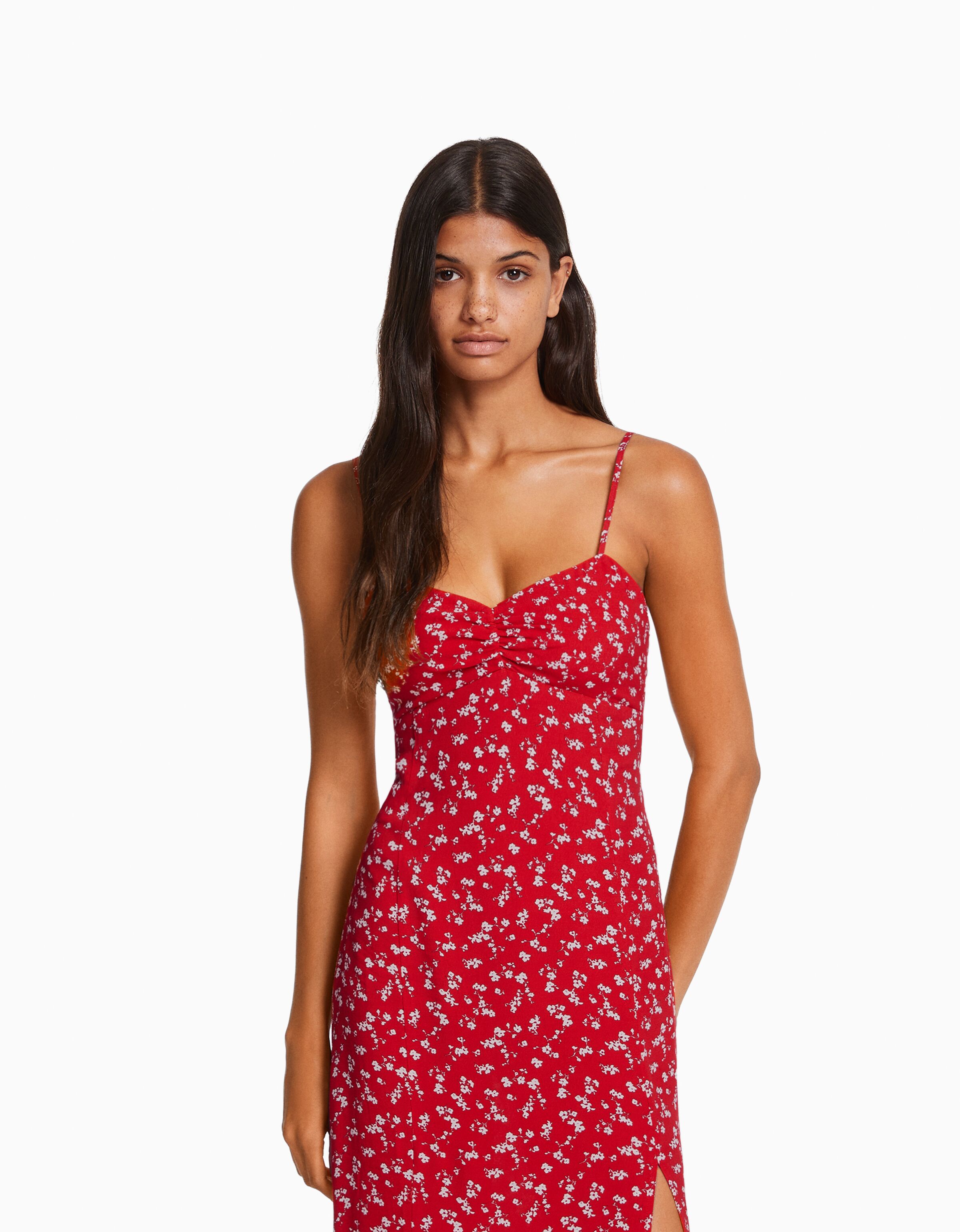 Bershka vestido best sale estampado flores