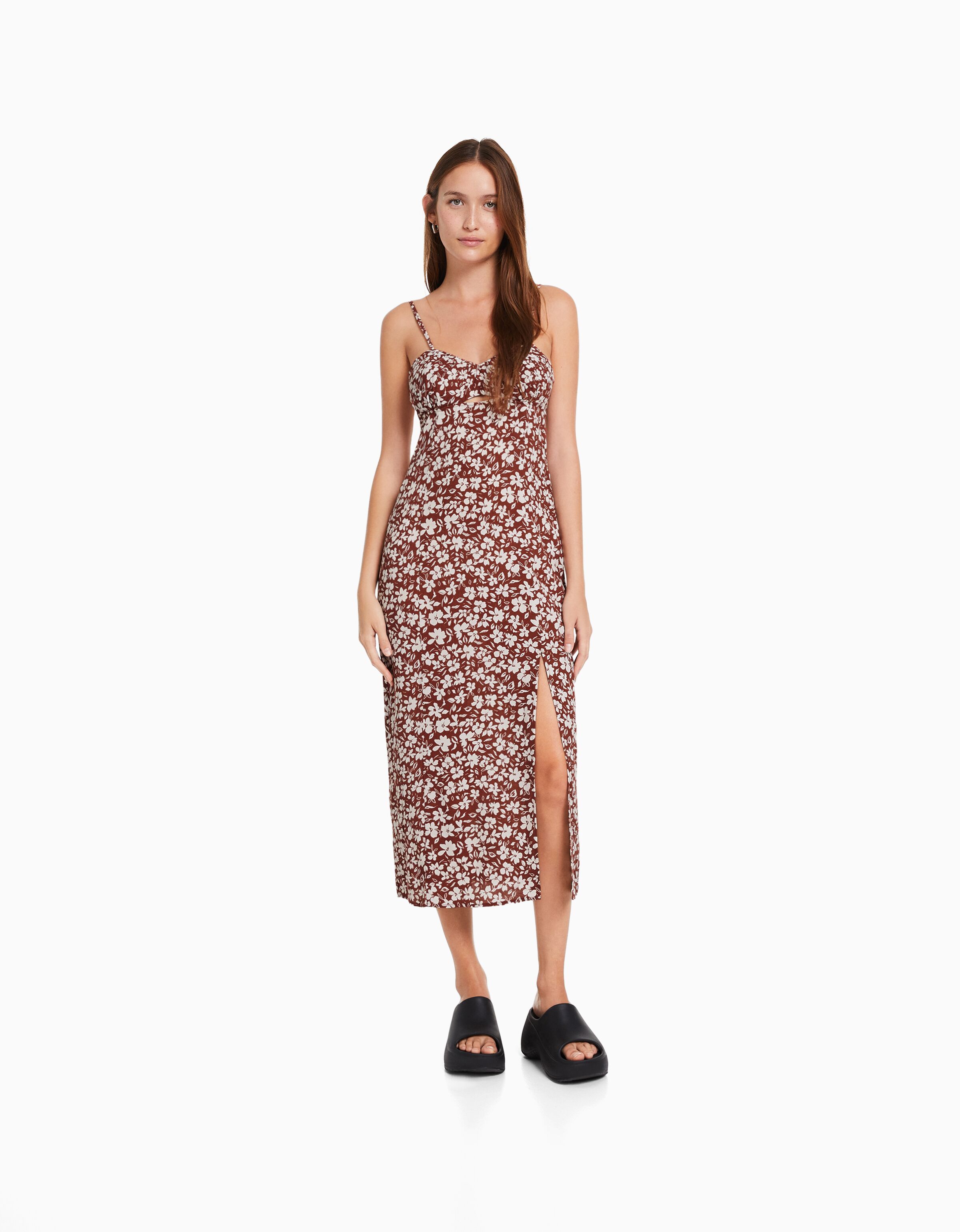 Bershka leopard hotsell dress