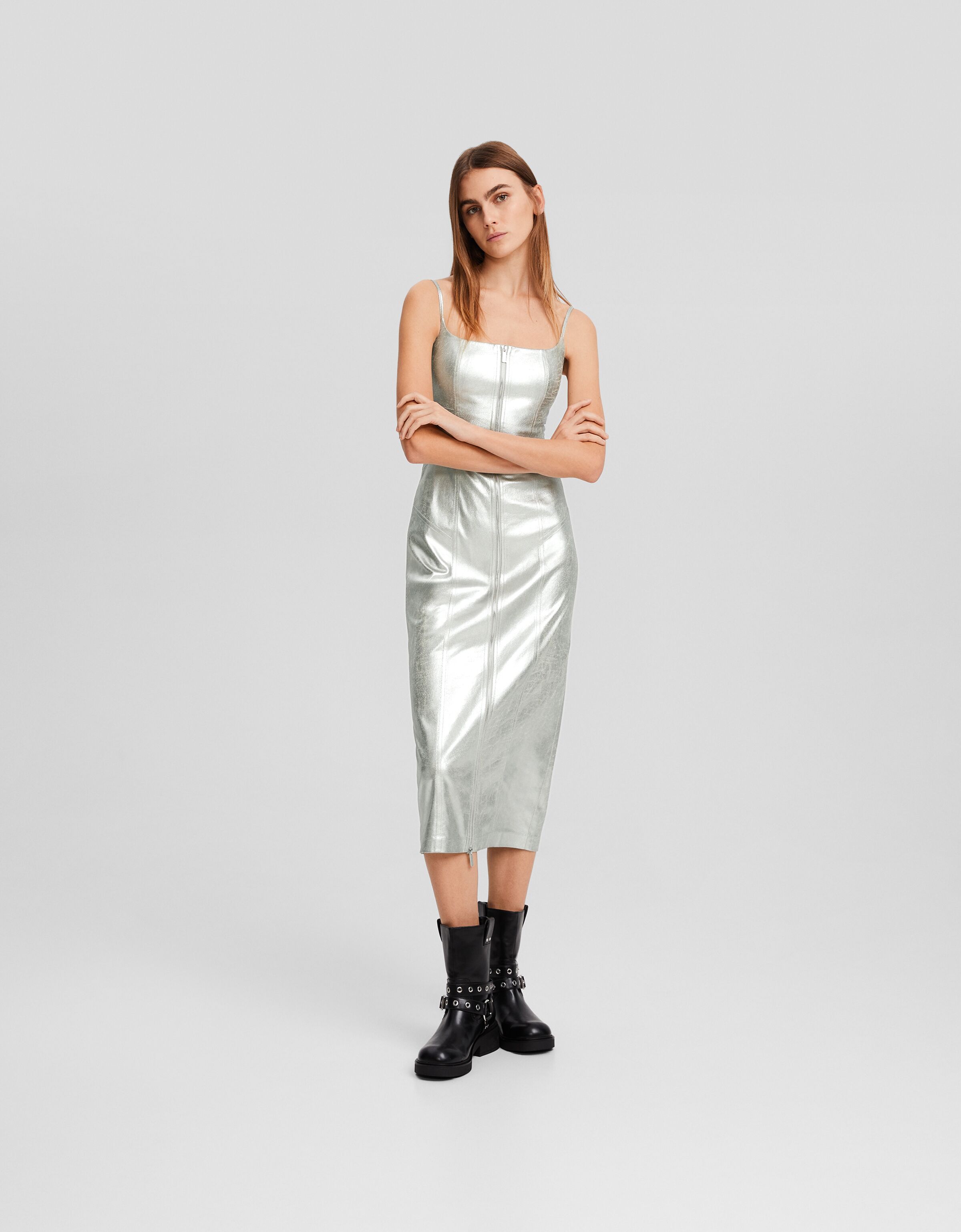 Bershka silver cheap dress