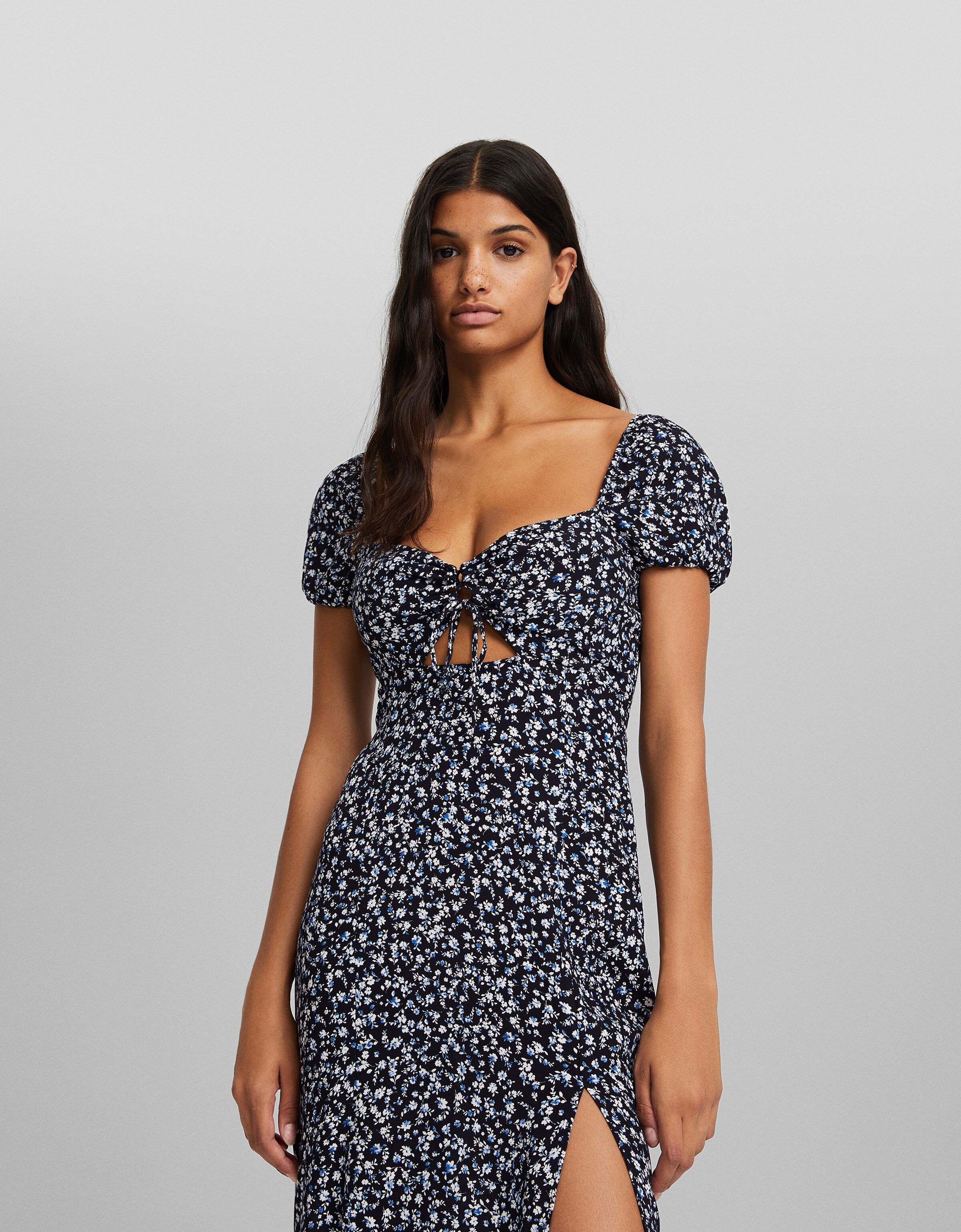 Bershka polka dot wrap on sale dress