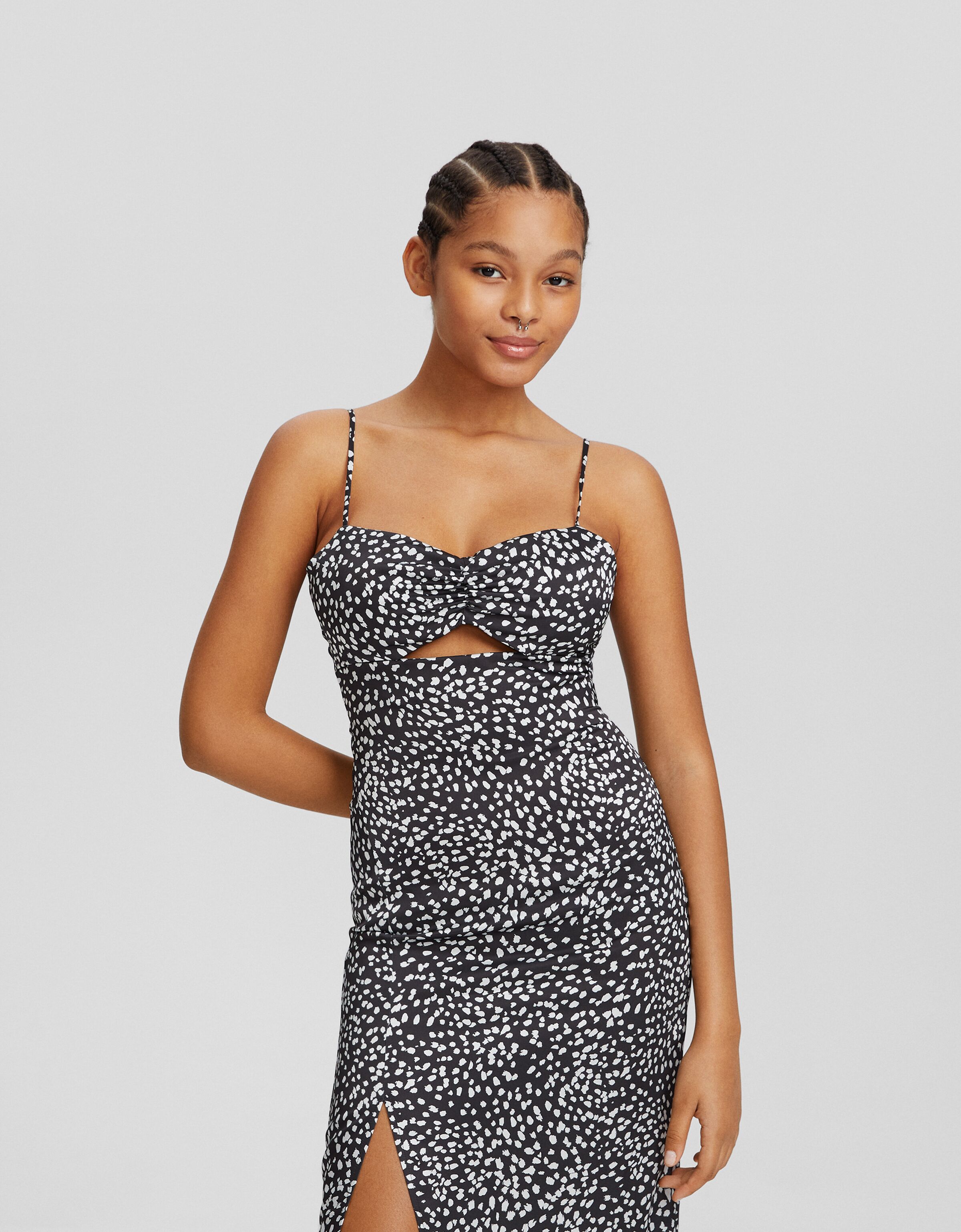 Bershka leopard print dress sale