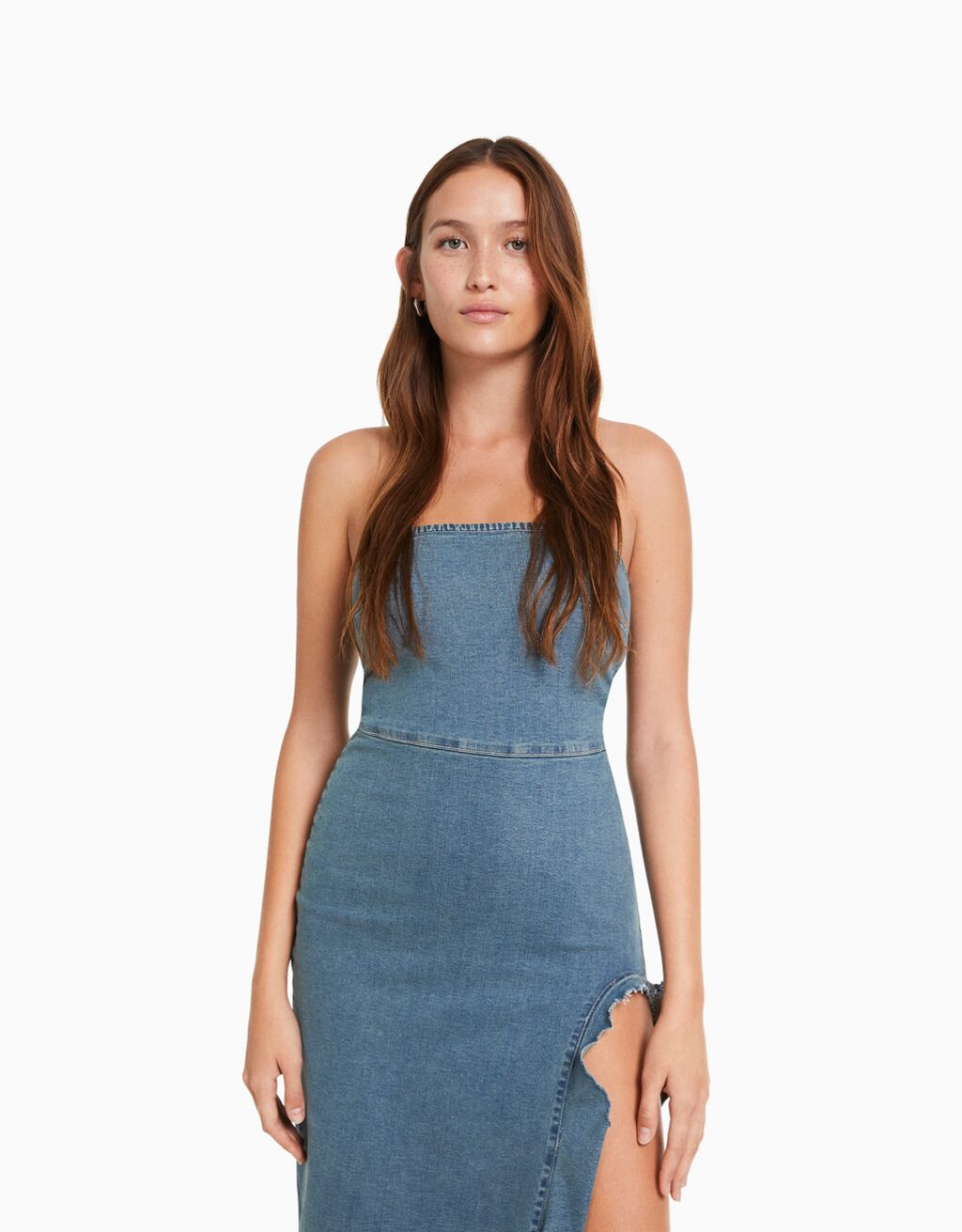Denim hot sale bandeau dress