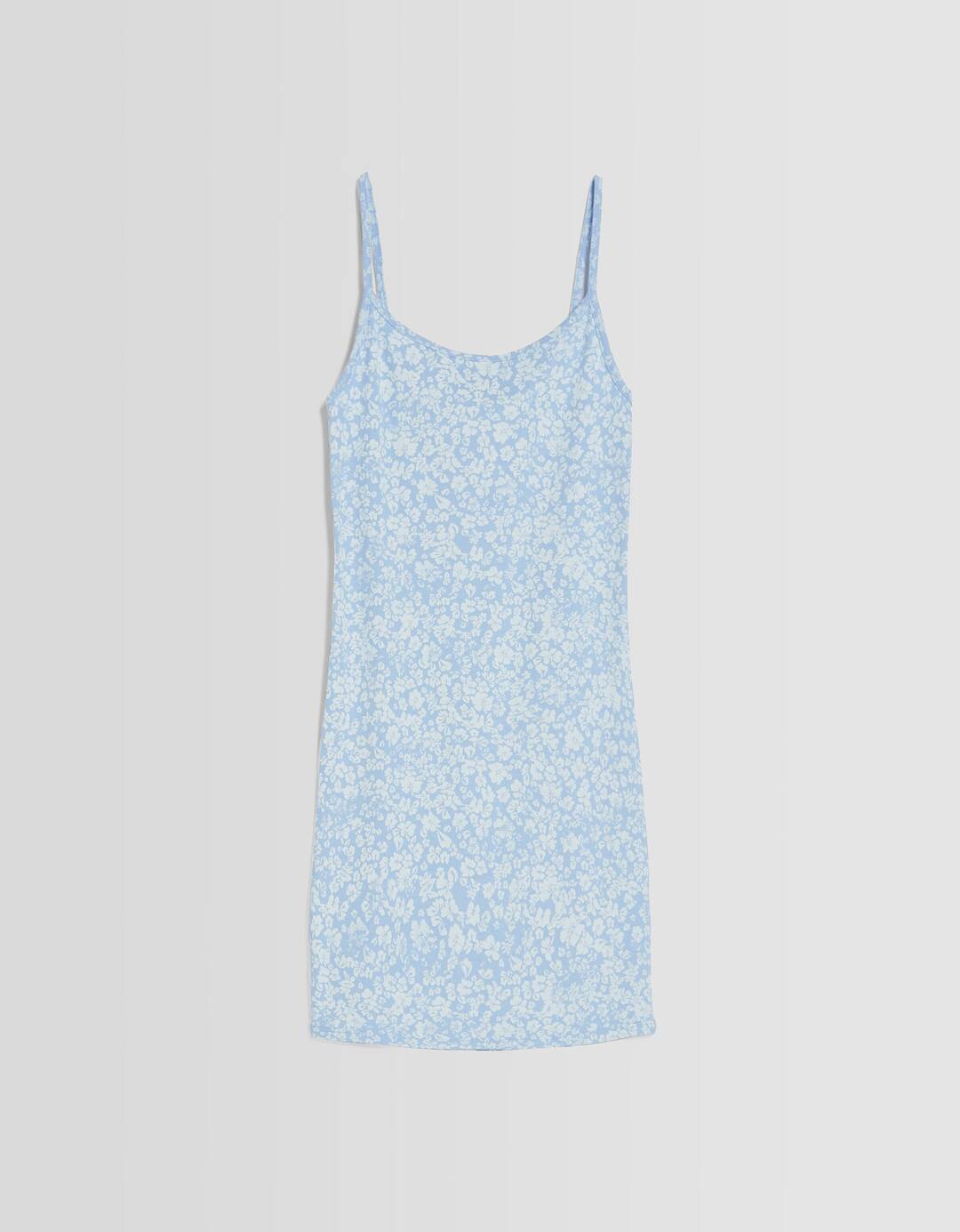Vestido mini tirantes rib print