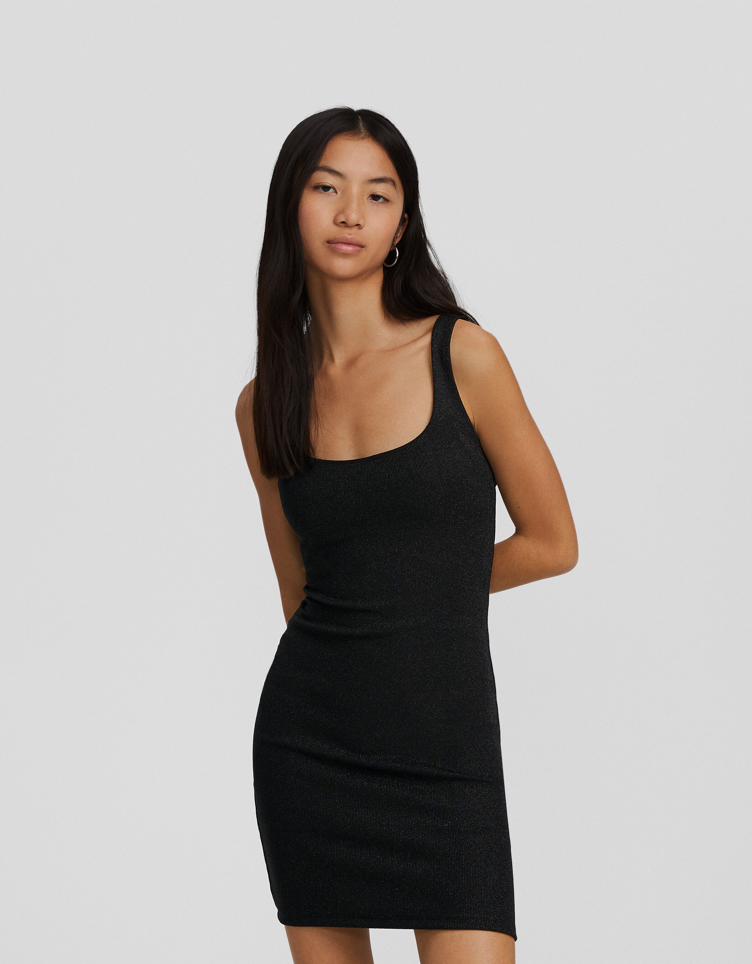 Bershka kleid schwarz mit glitzer clearance