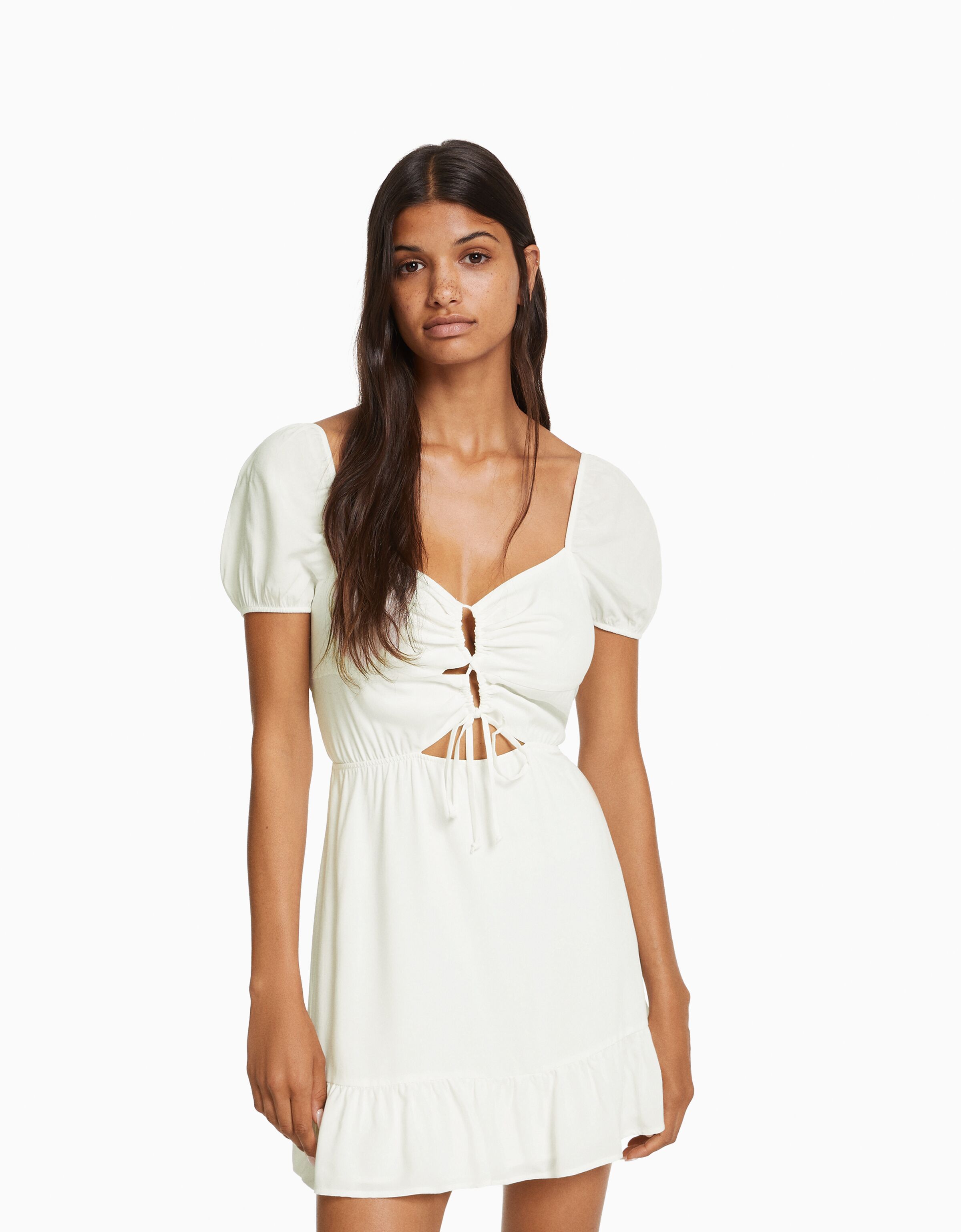 Robe bershka blanche sales