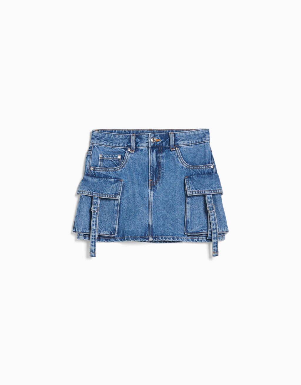 Denim mini cargo skirt Women Bershka