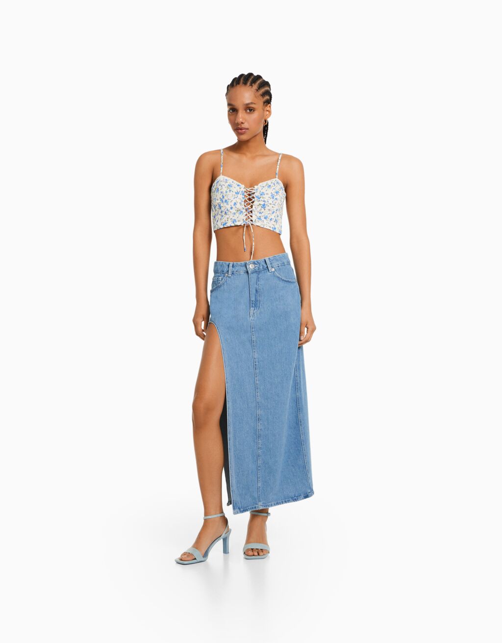 Denim skirt shop bershka