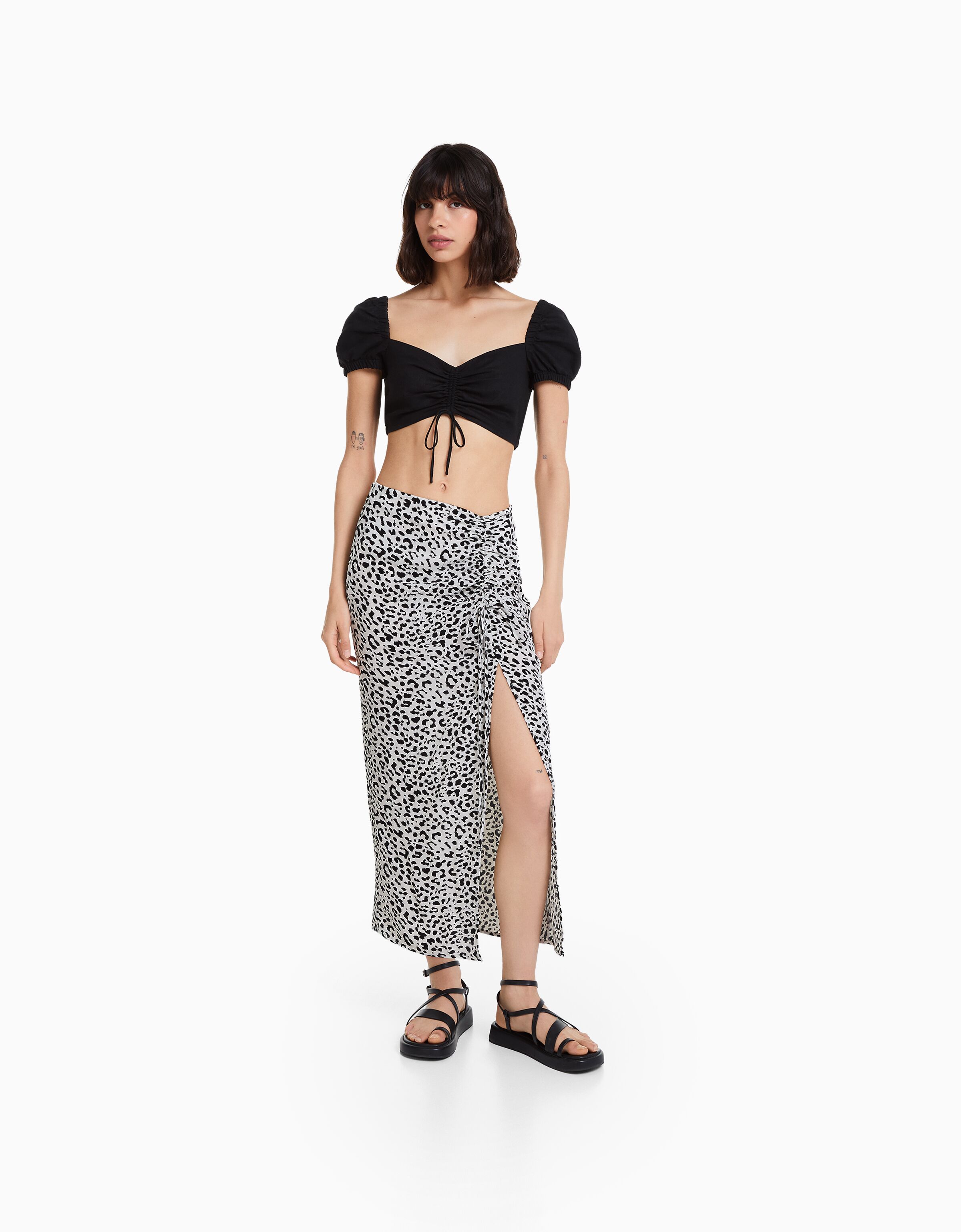 Animal print shop midi skirt 00