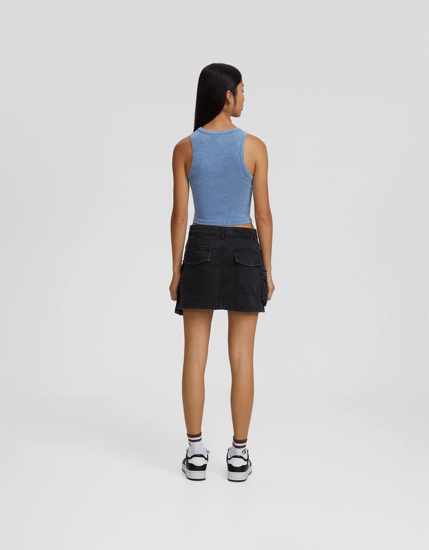 Multi-pocket twill mini skirt - BSK Teen | Bershka
