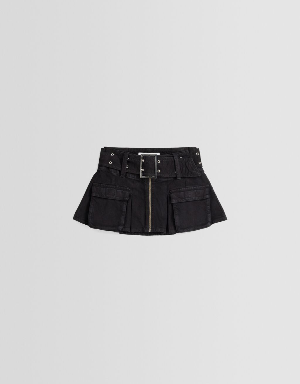Box pleat mini skirt with belt - Women | Bershka