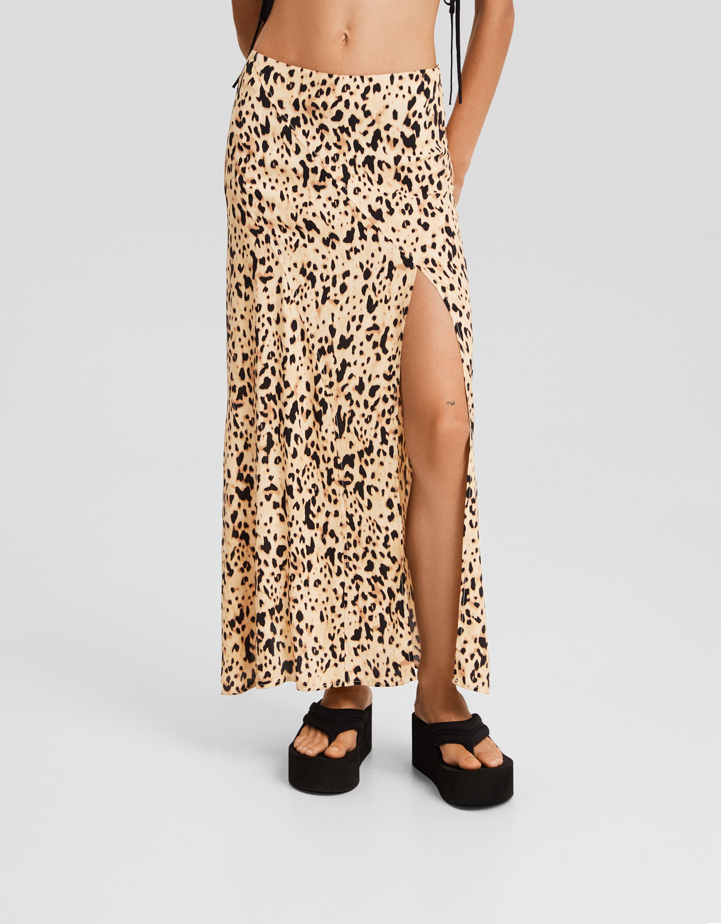 Leopard print 2025 skirt bershka