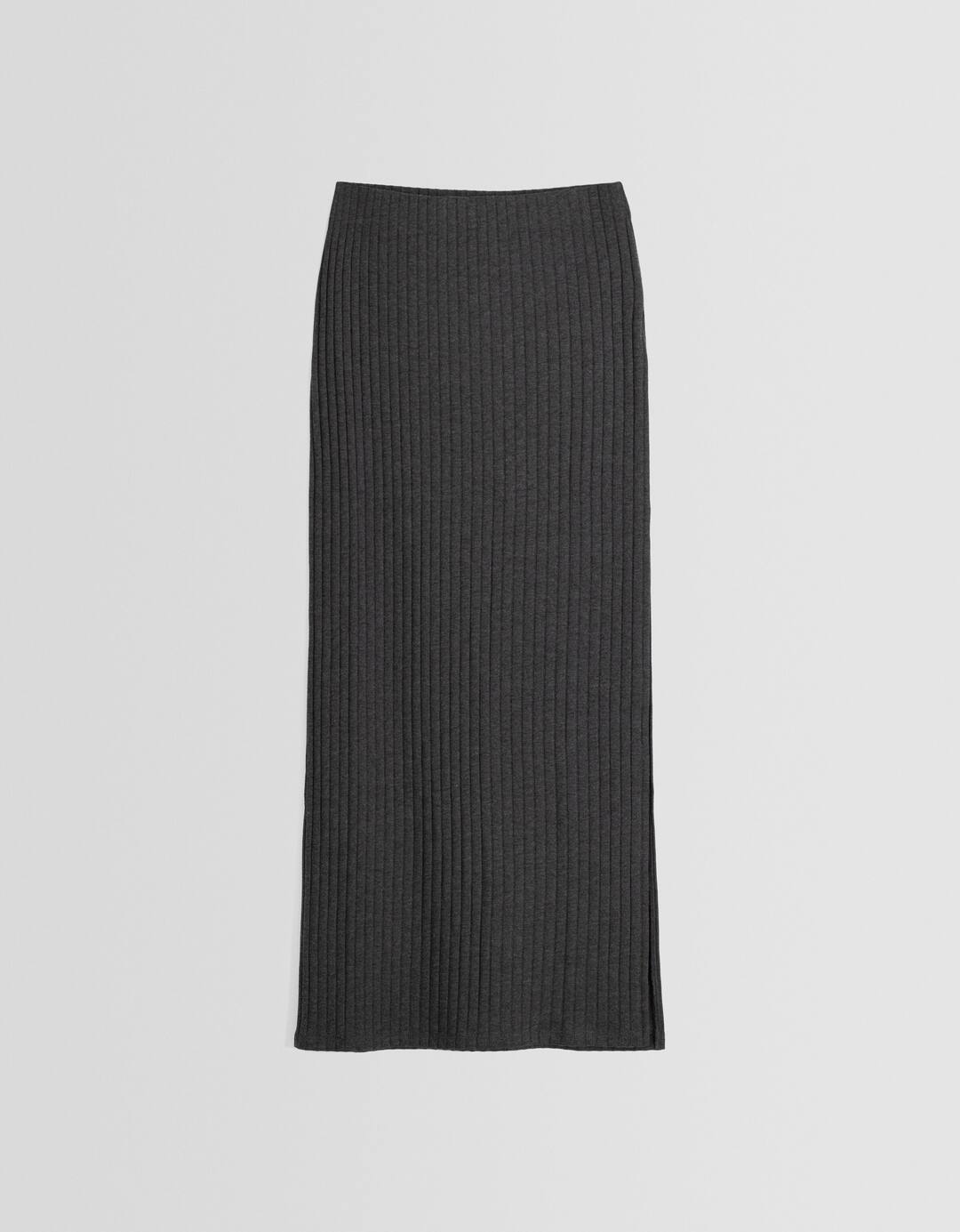 Falda midi rib ancho