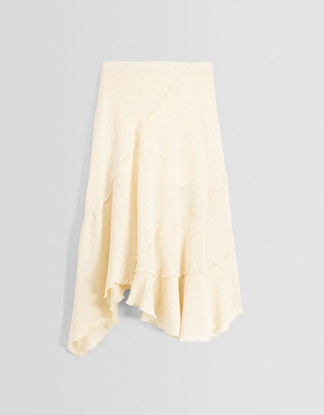 Pointed knit midi skirt