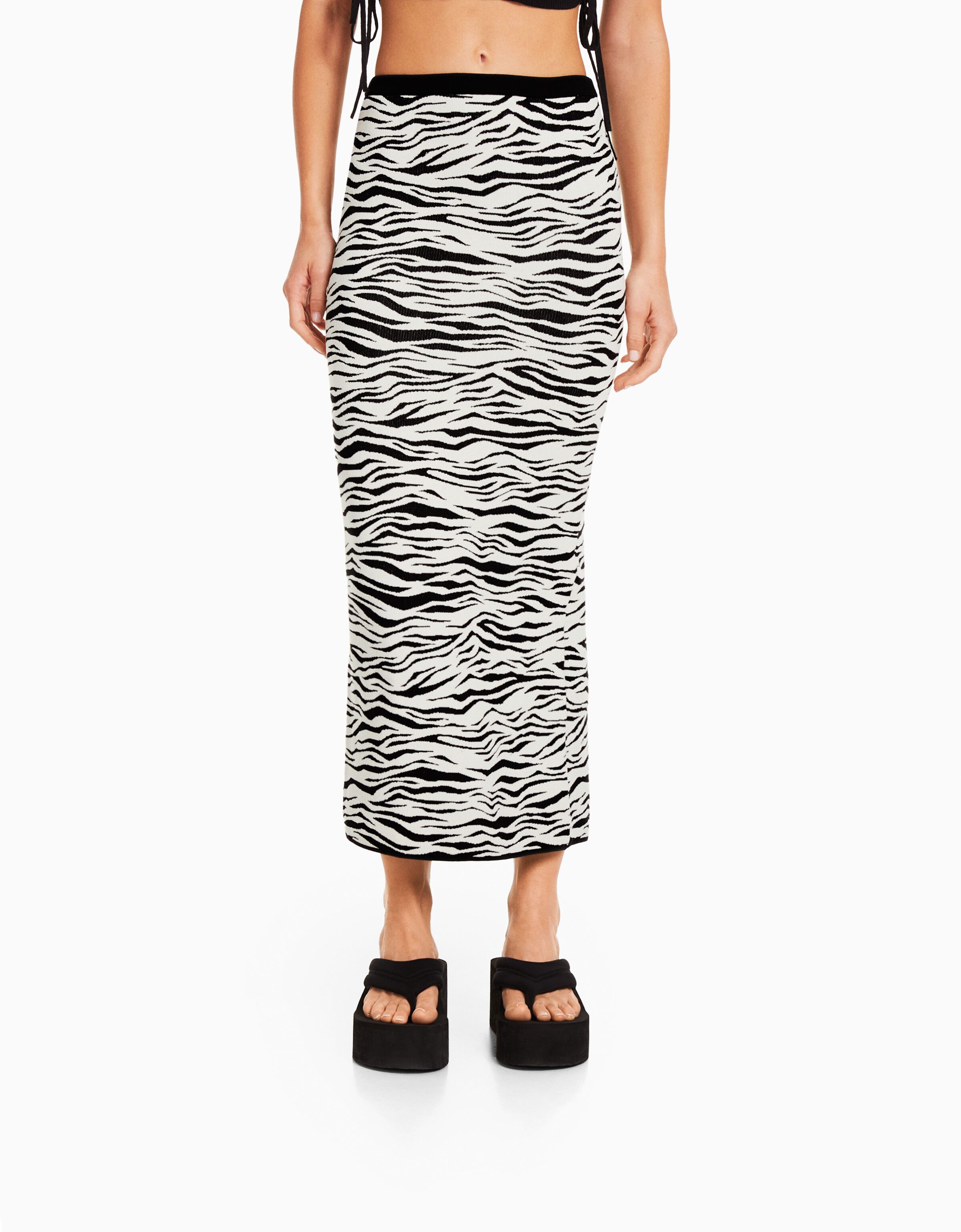 Animal print cheap knit skirt