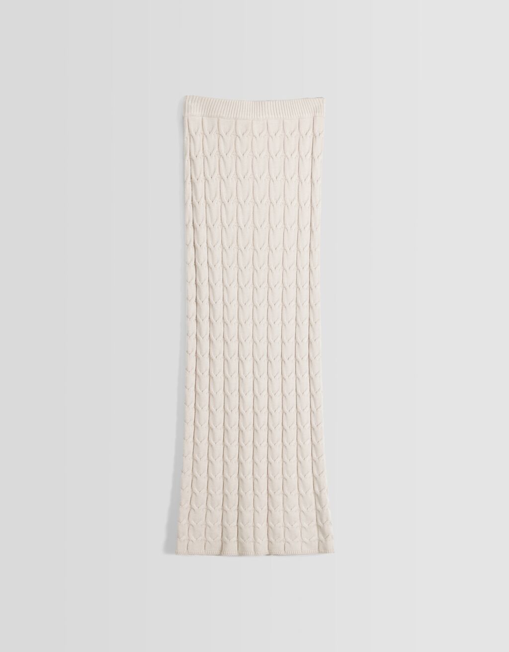 Cable-knit midi skirt