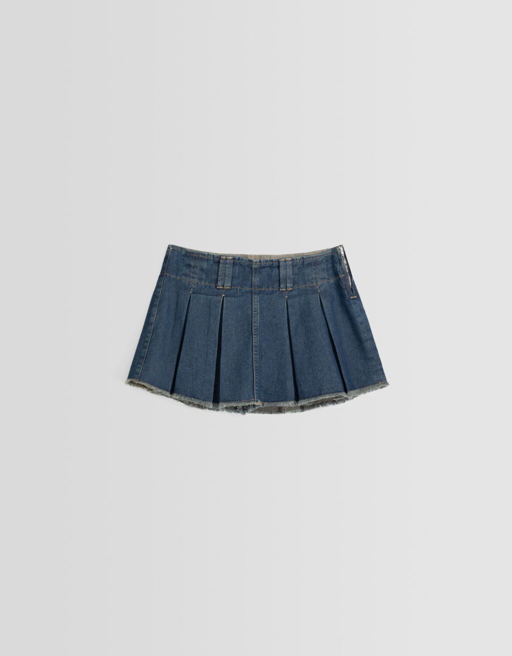 Verwassen denim broekrok met plooien