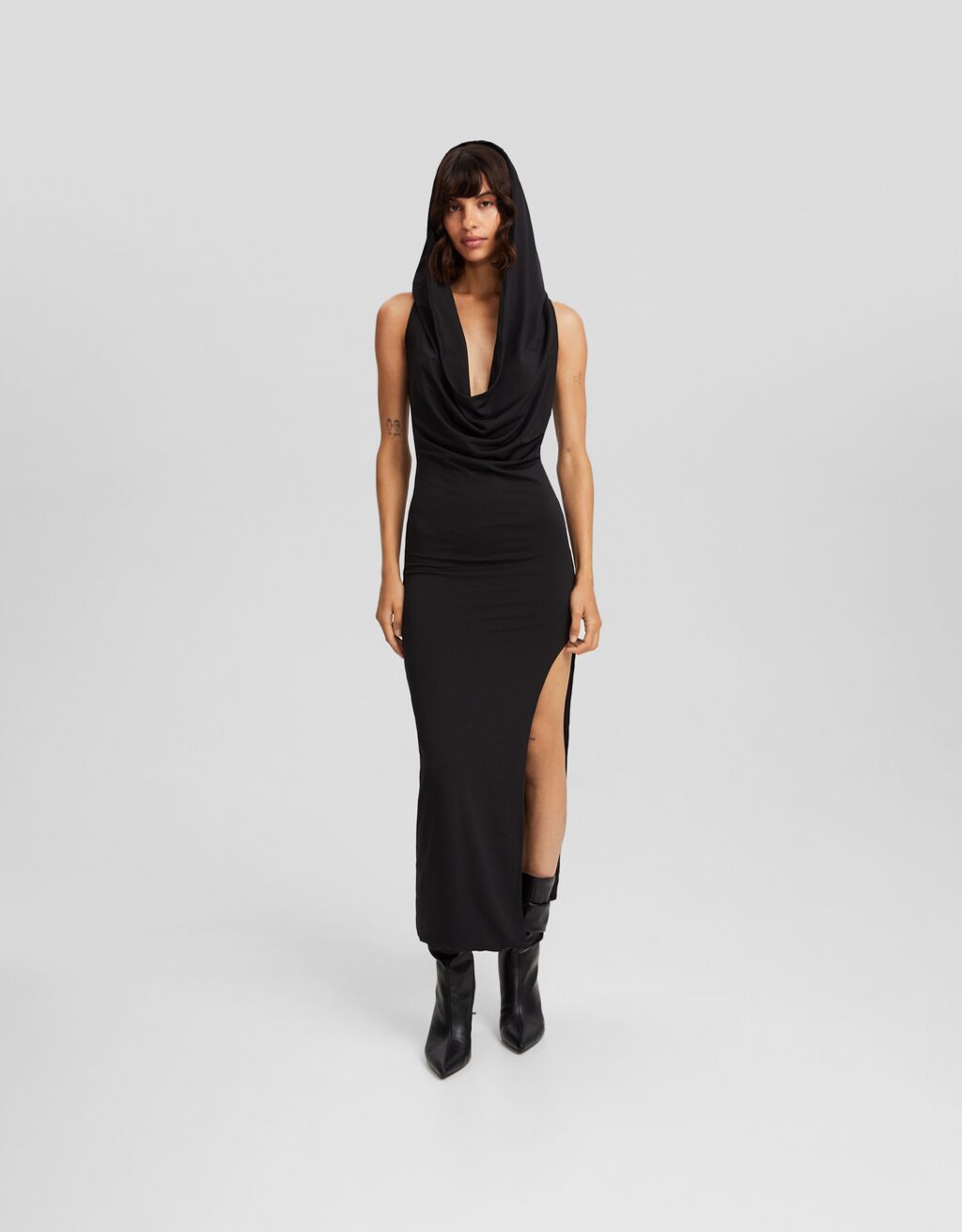 Long dress with discount hood