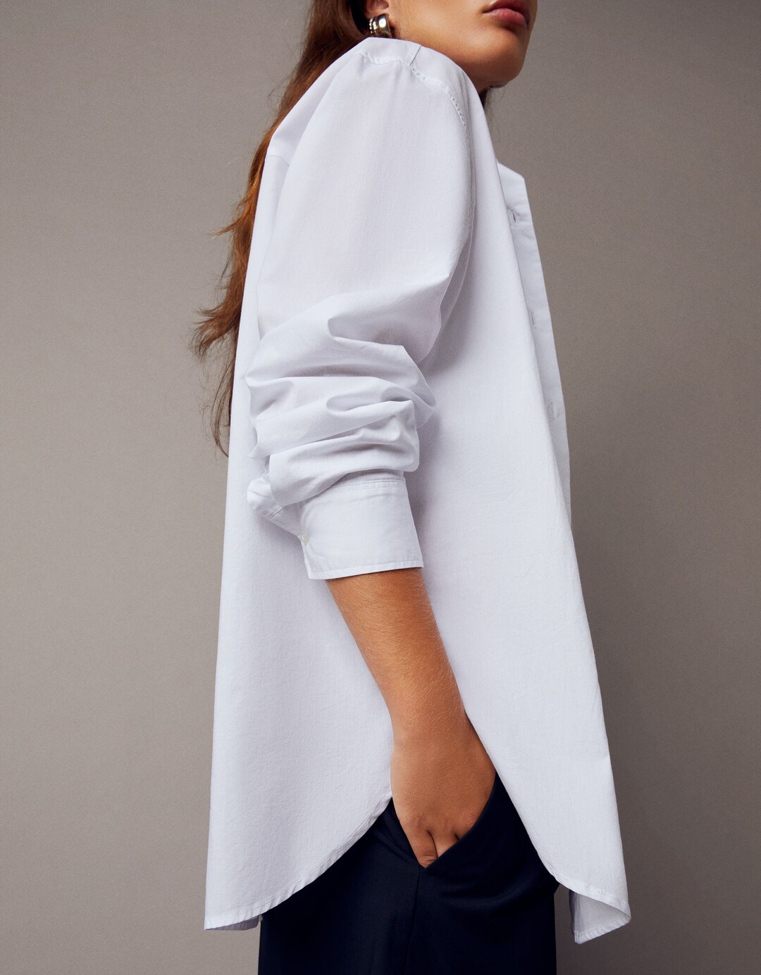 Long sleeve poplin shirt